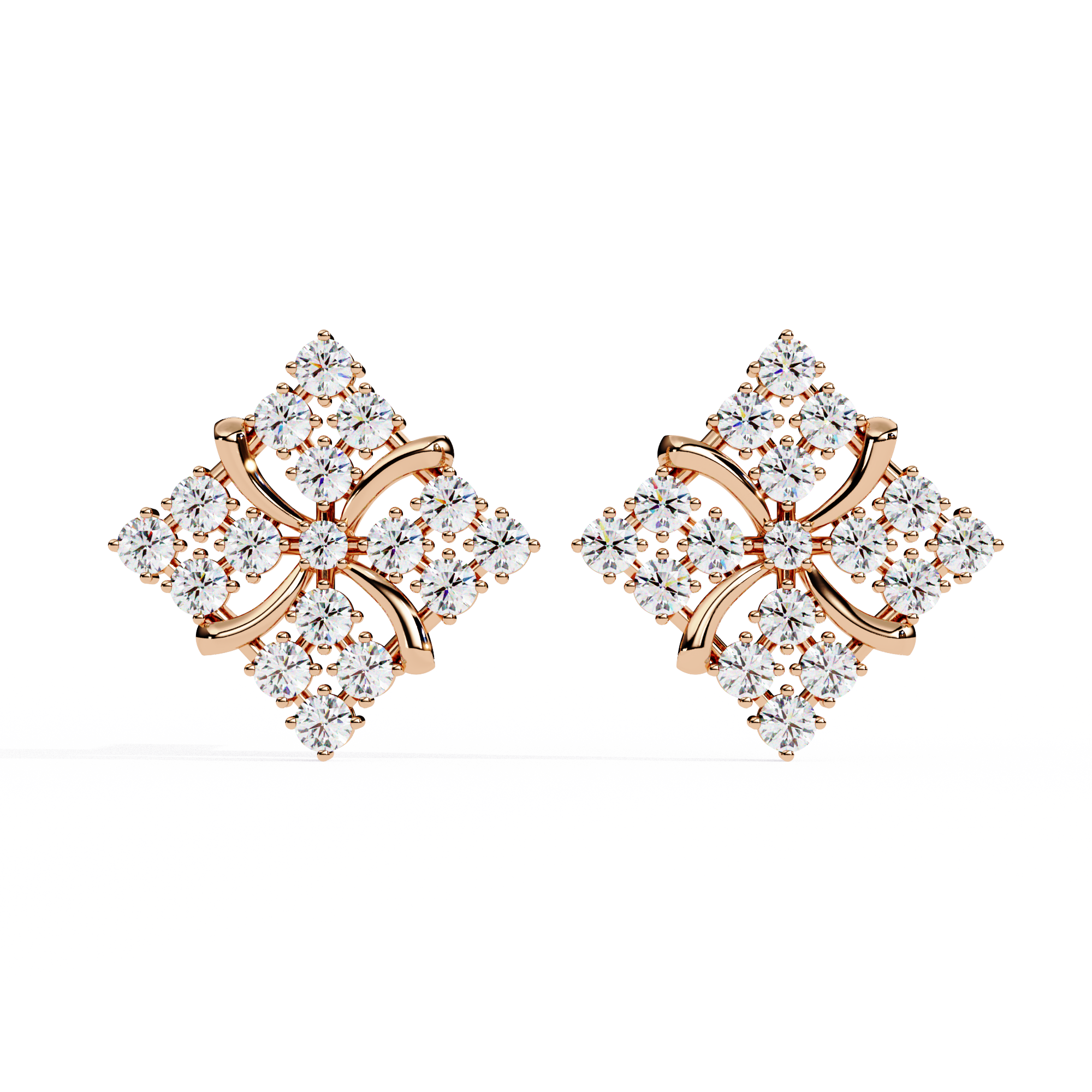 0.78 CT RADIANT BLOOM EARRING 18K