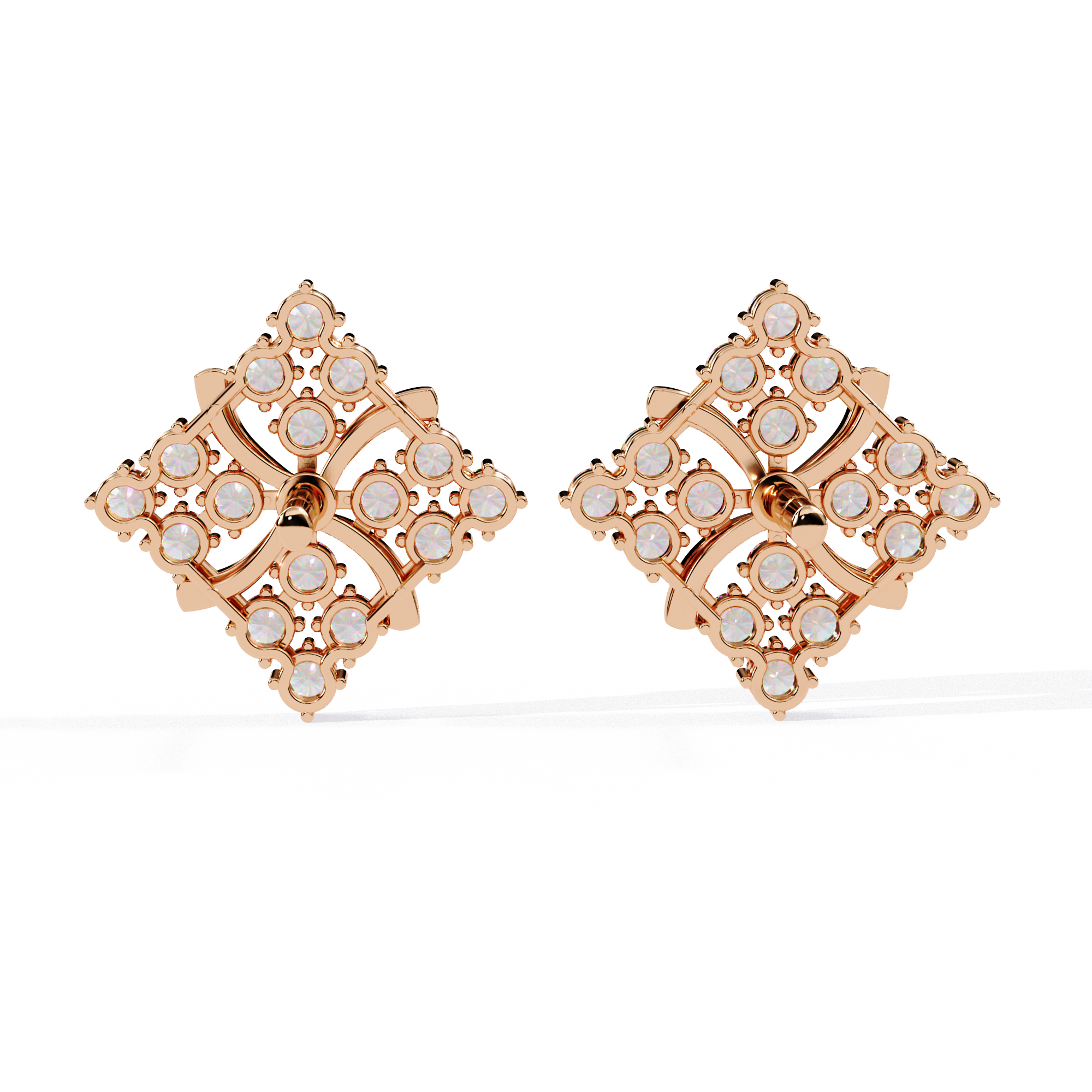 0.78 CT RADIANT BLOOM EARRING 18K