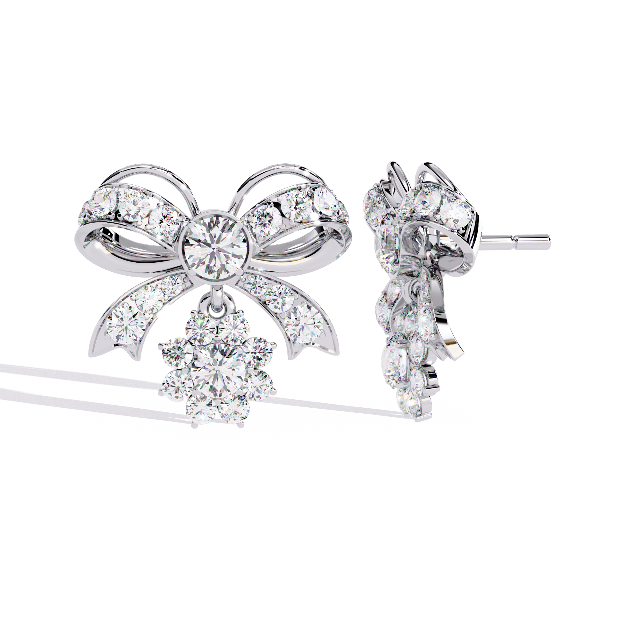 2.21 CT SERAPHIC BOW EARRING 9k