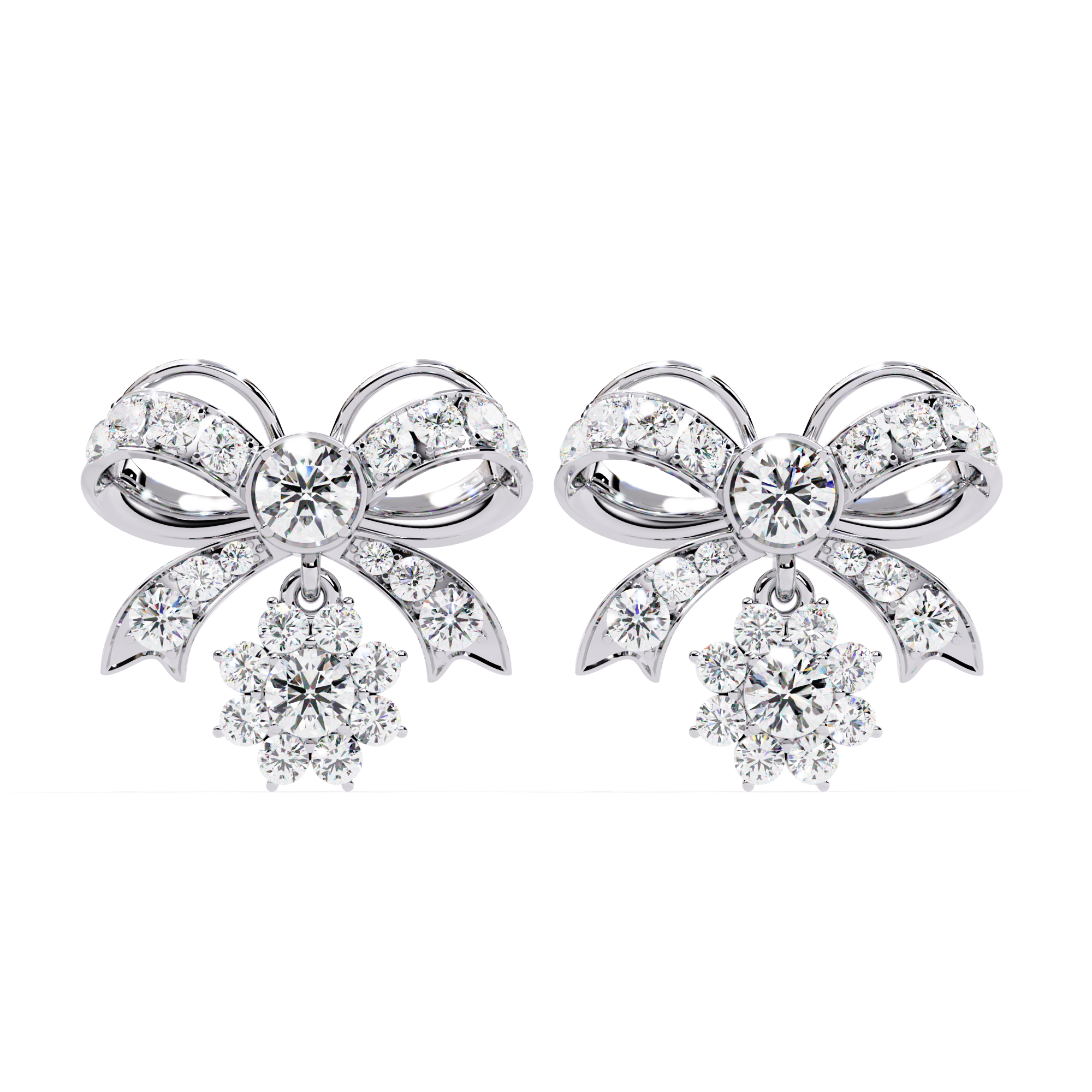 2.21 CT SERAPHIC BOW EARRING 9k