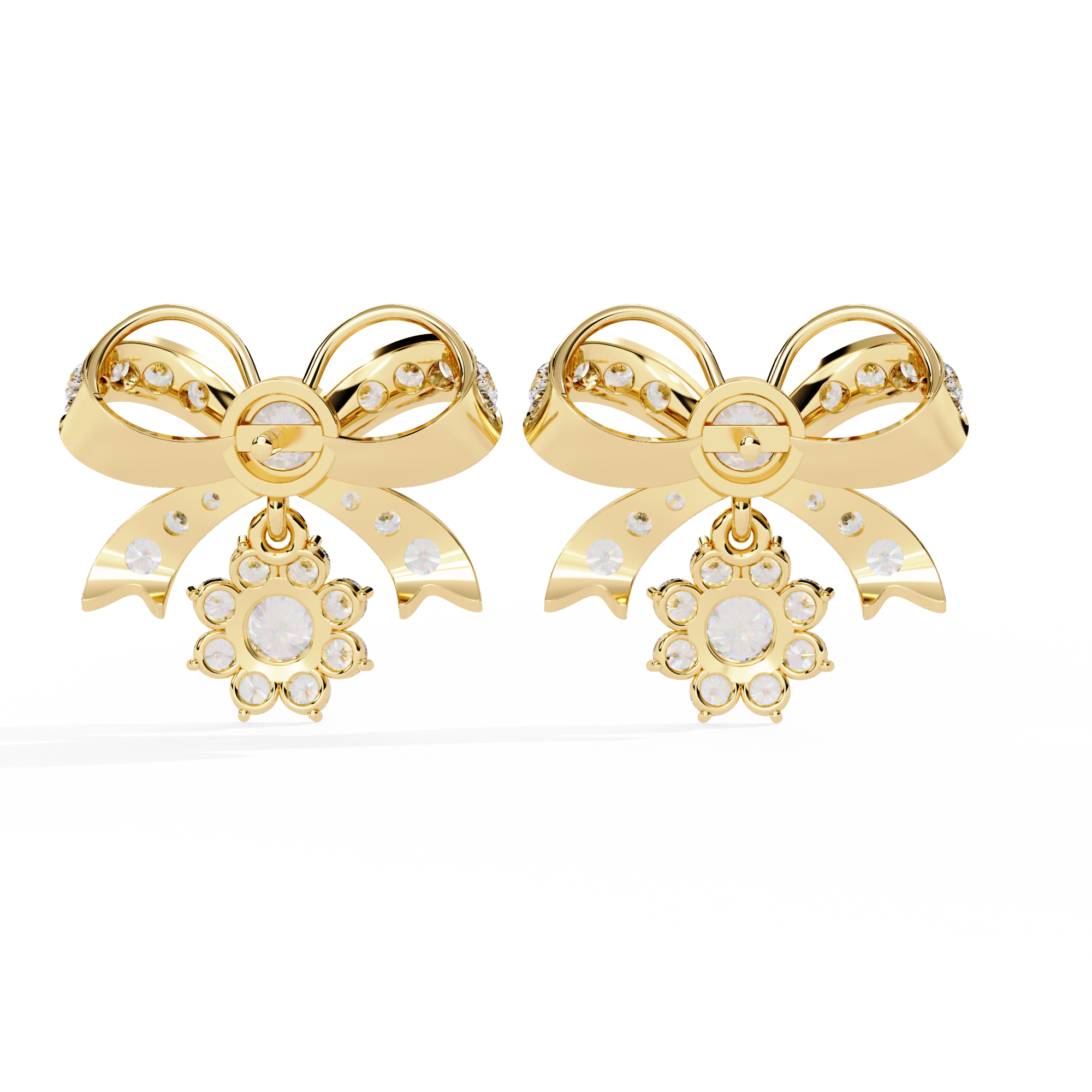 2.21 CT SERAPHIC BOW EARRING 9k