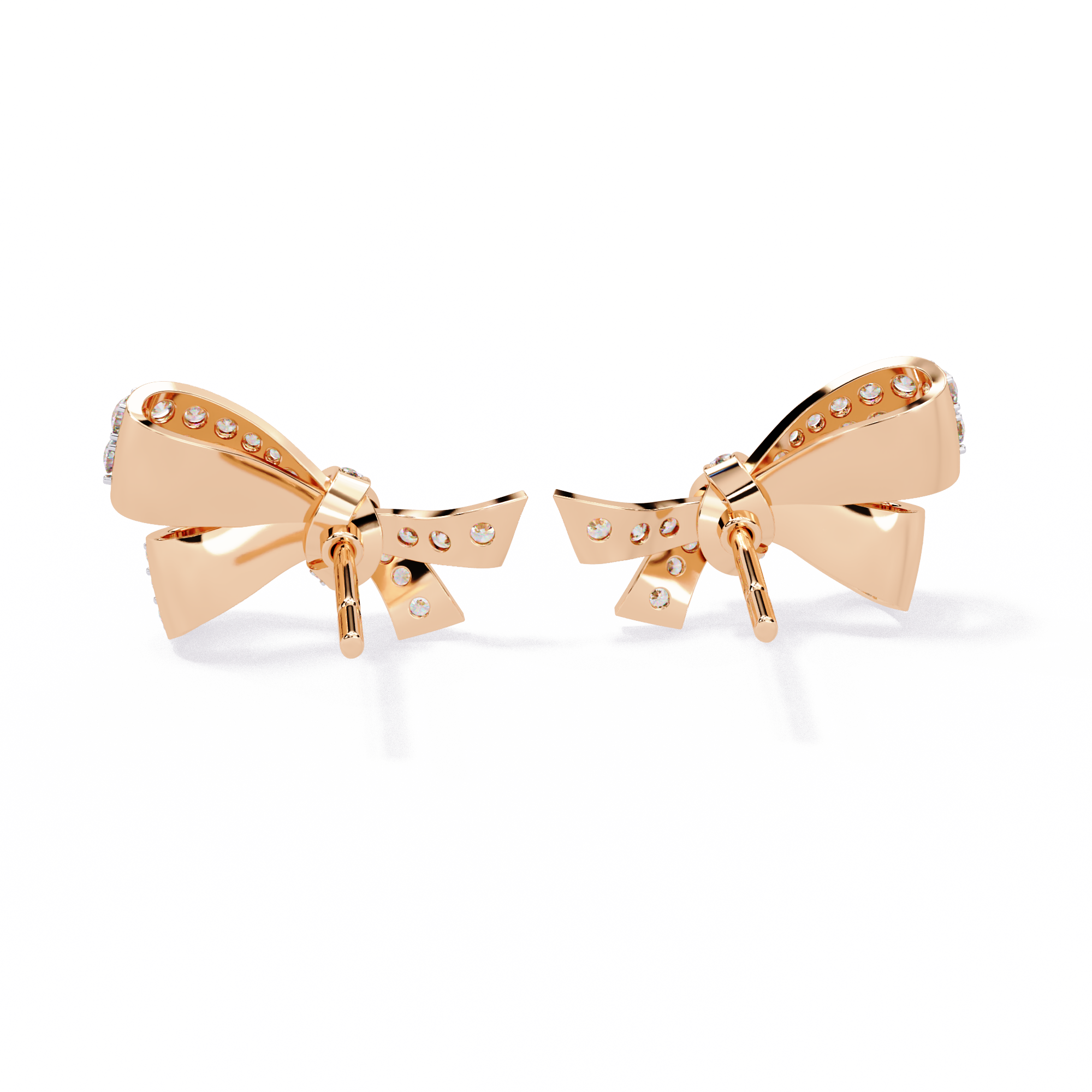 0.96 CT DAINTY BOW EARRING 9k