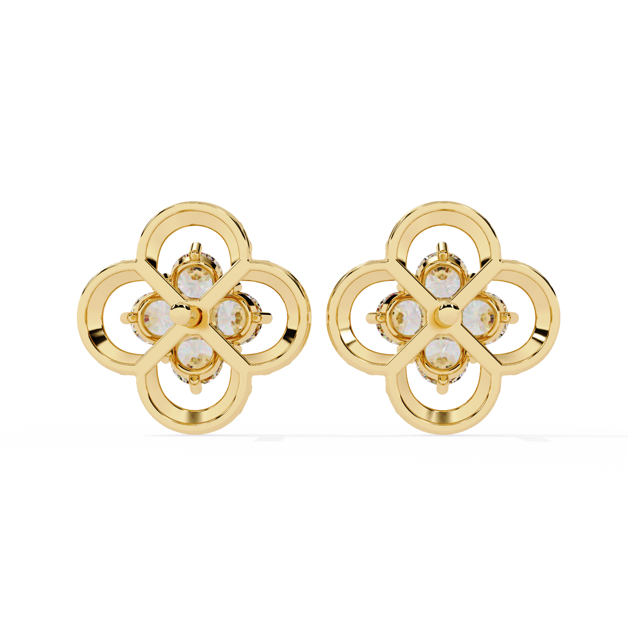 0.85 CT LUCK PETAL EARRING 9k