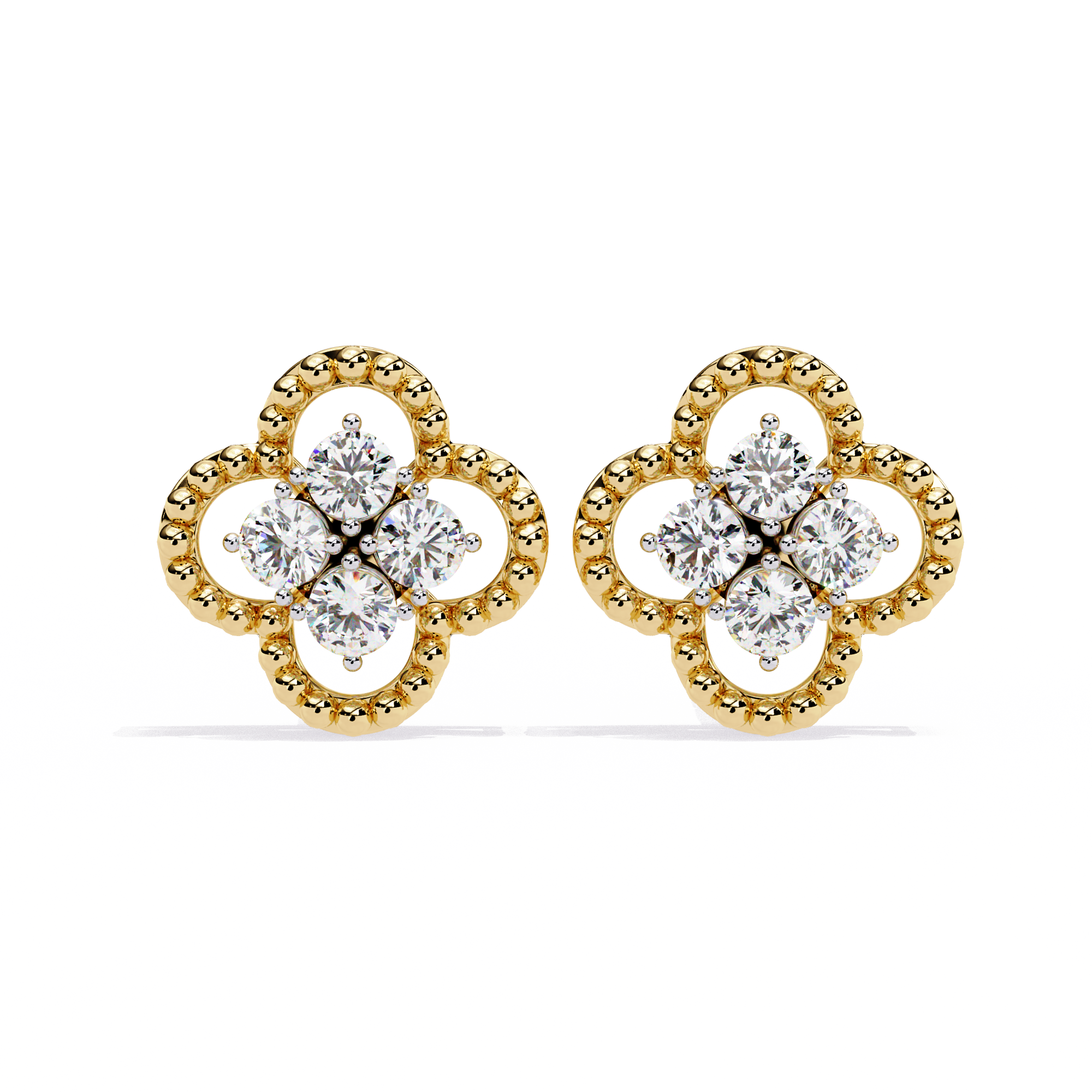 0.85 CT LUCK PETAL EARRING 9k
