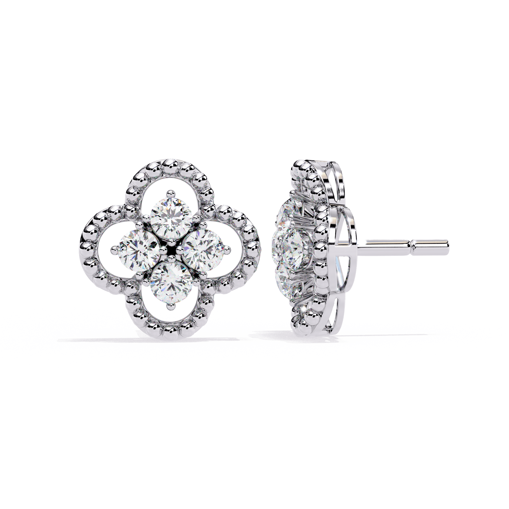 0.85 CT LUCK PETAL EARRING 9k