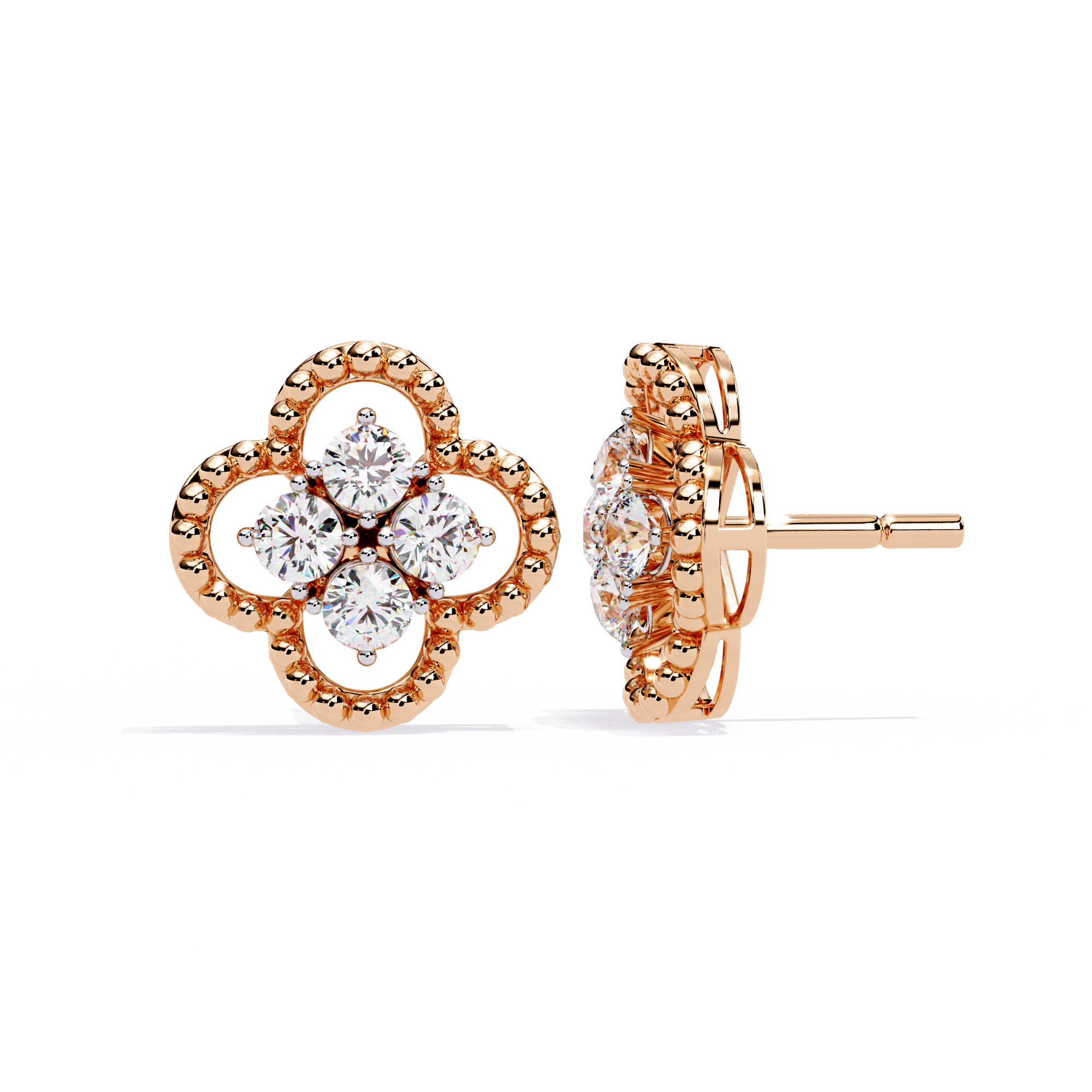 0.85 CT LUCK PETAL EARRING 9k