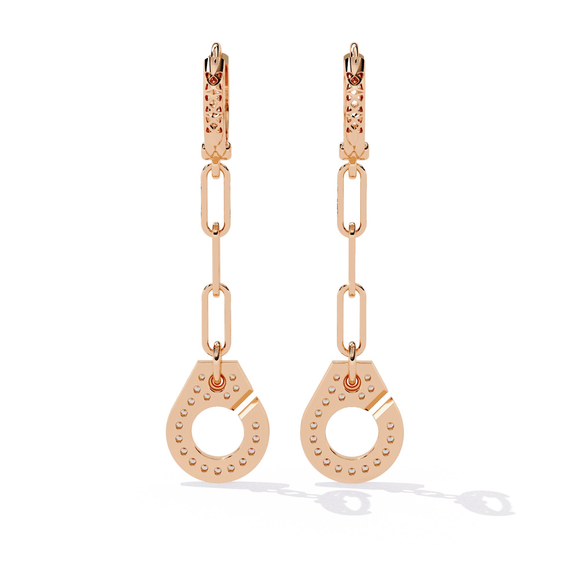 0.54 CT MODERN LINK EARRING 18K