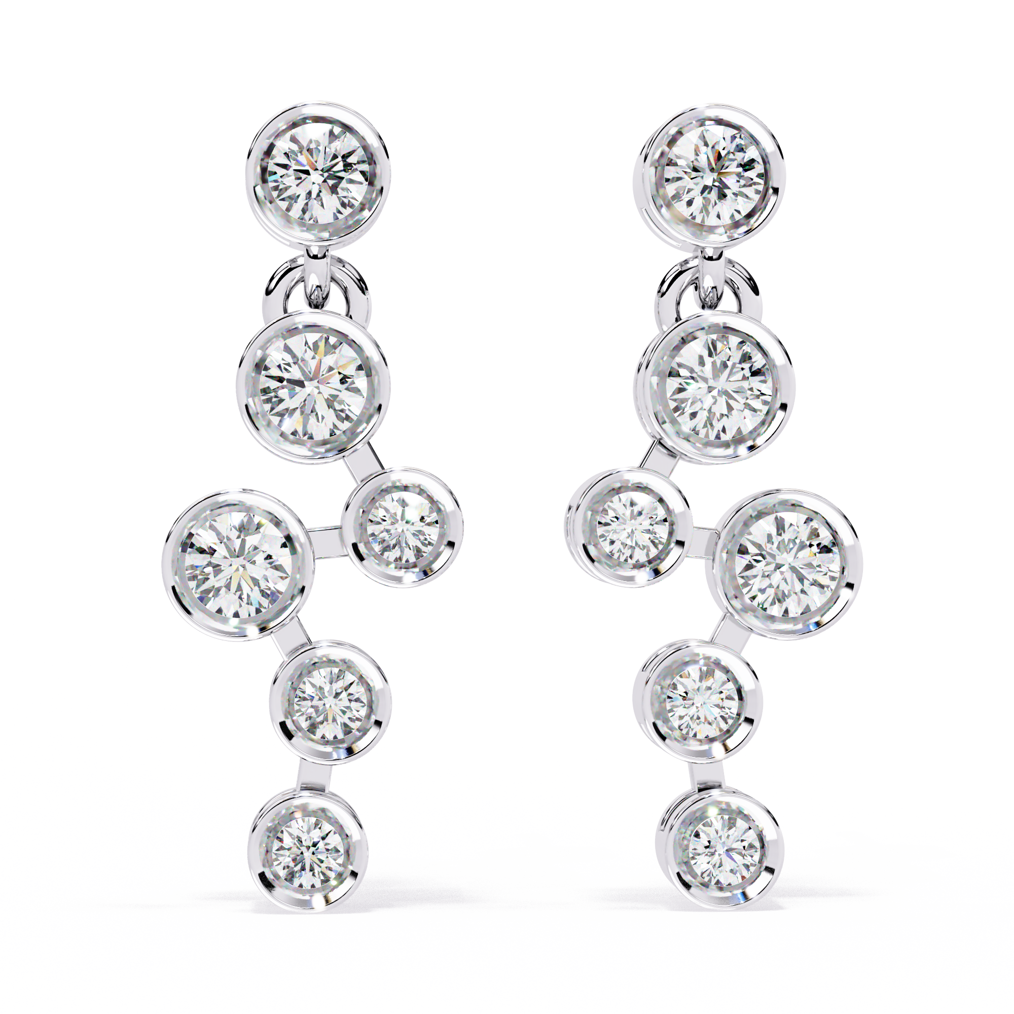 0.39 CT OVAL CASCADE EARRING 9k