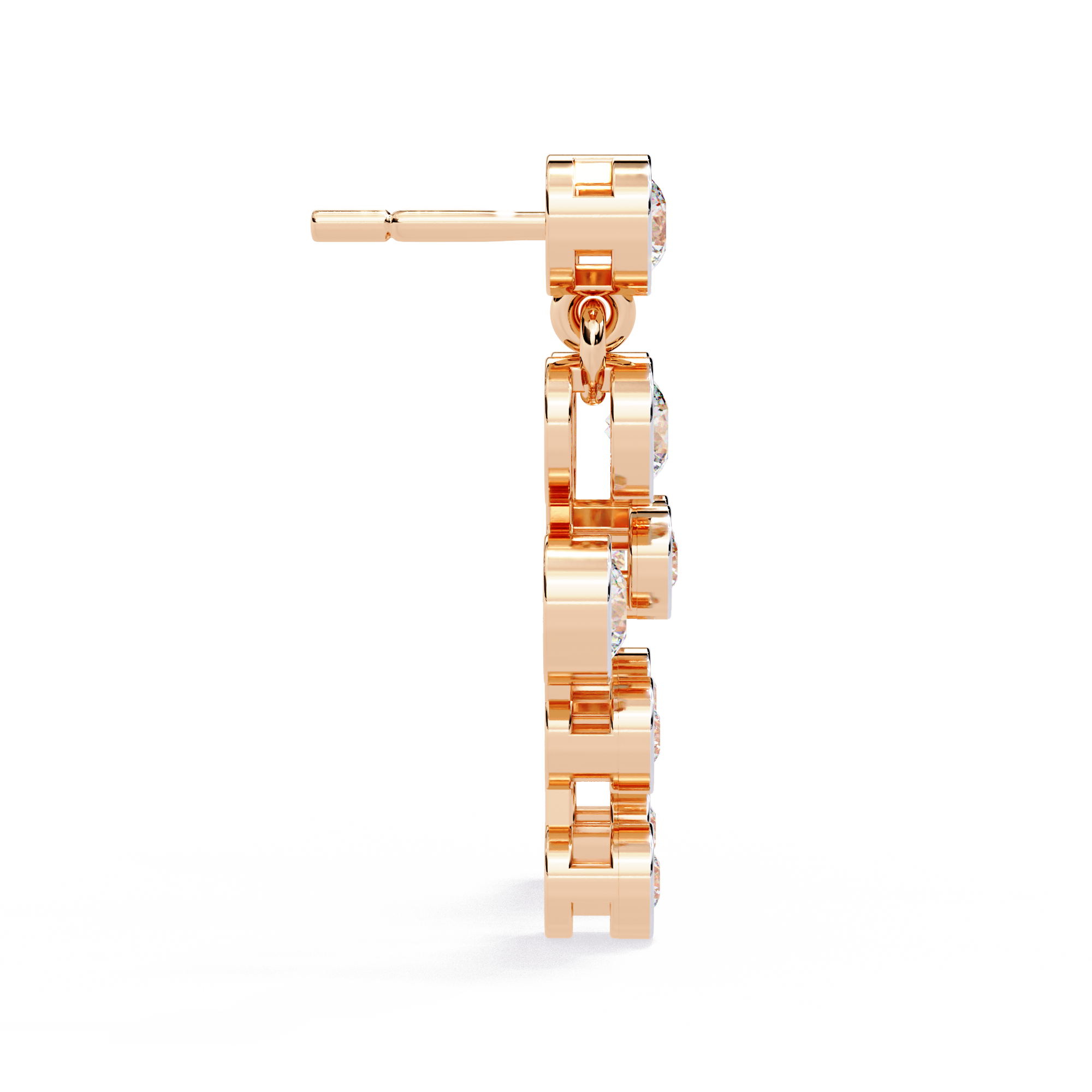 0.39 CT OVAL CASCADE EARRING 18K