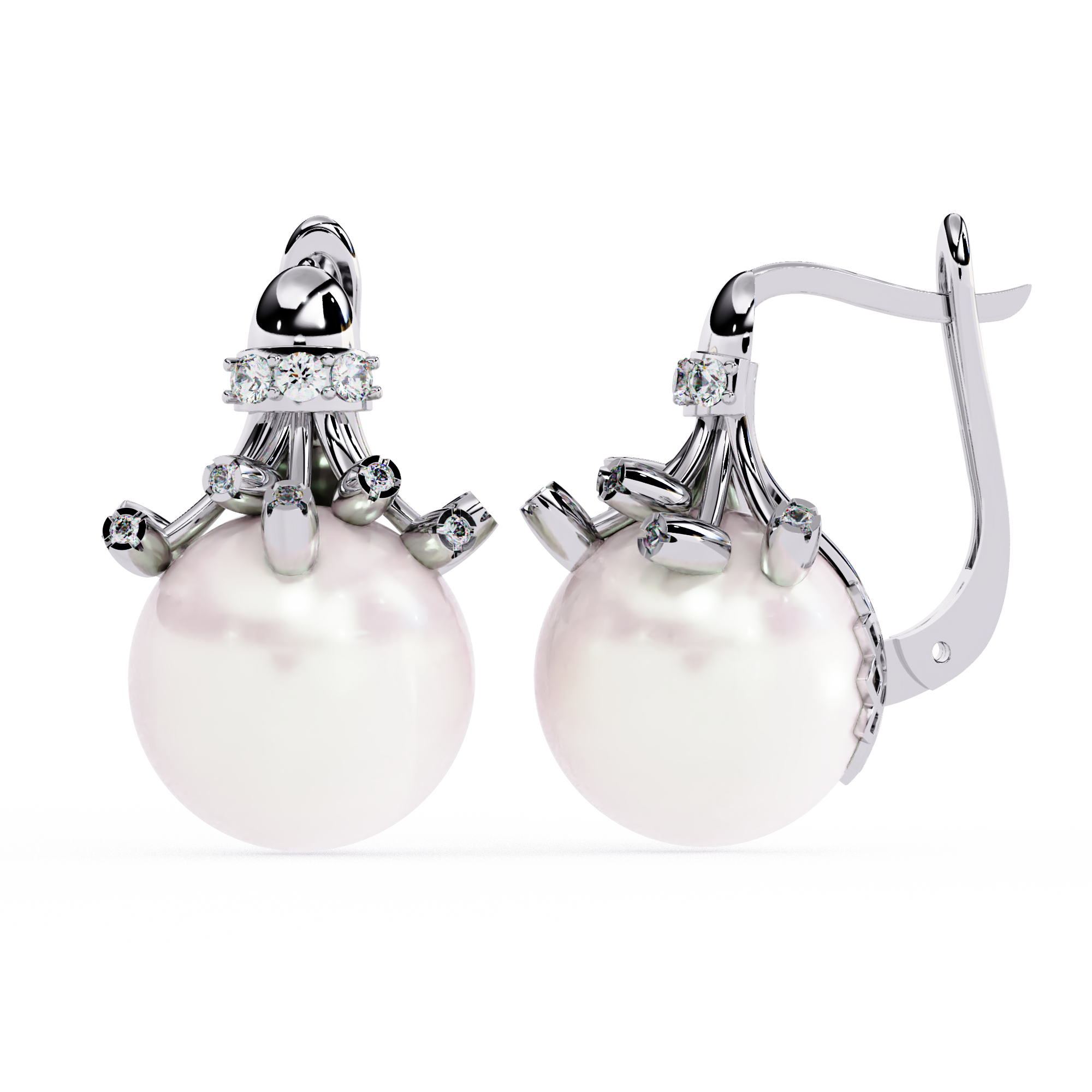 0.36 CT PEARL HALO EARRING