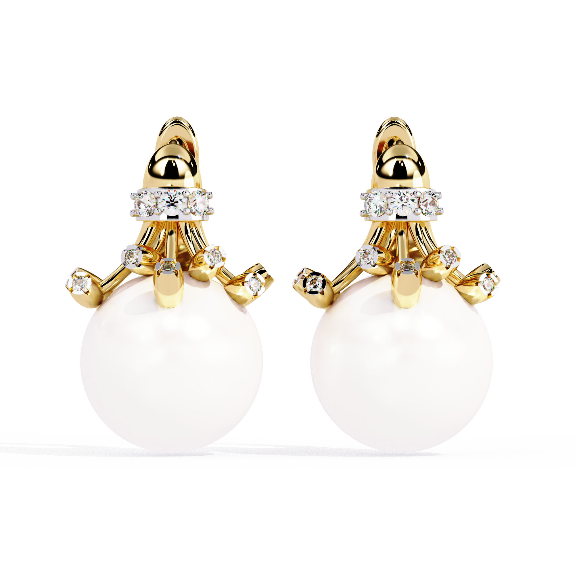0.36 CT PEARL HALO EARRING 9k