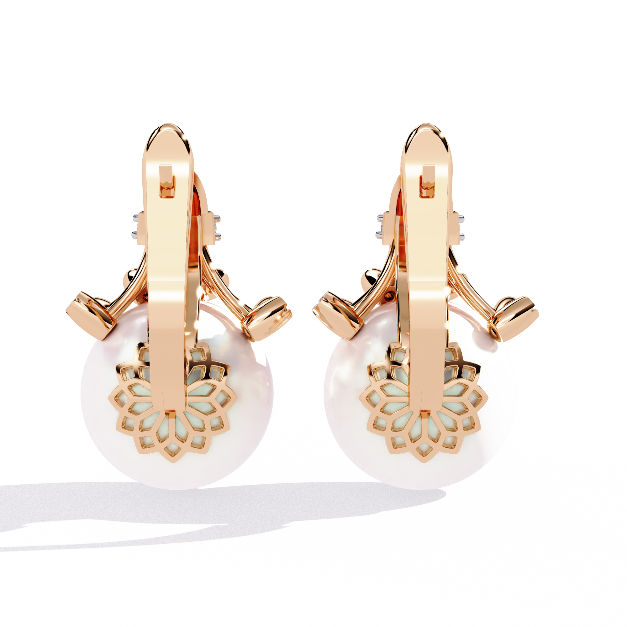 0.36 CT PEARL HALO EARRING