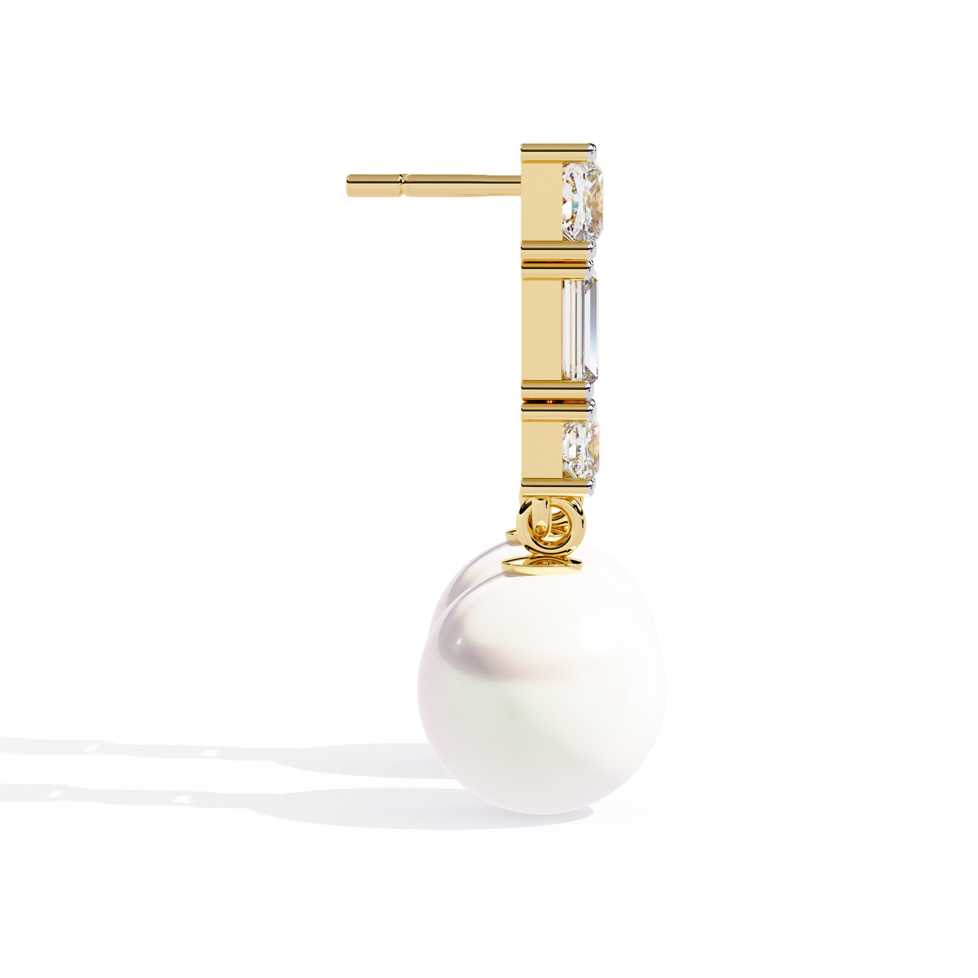 2.07 CT TRINITY PEARL EARRING 18K