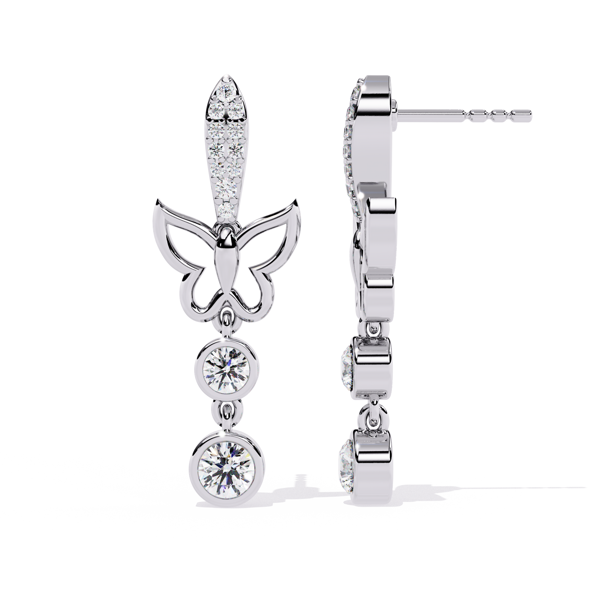 0.55 CT WHISPERING WINGS EARRING 9k