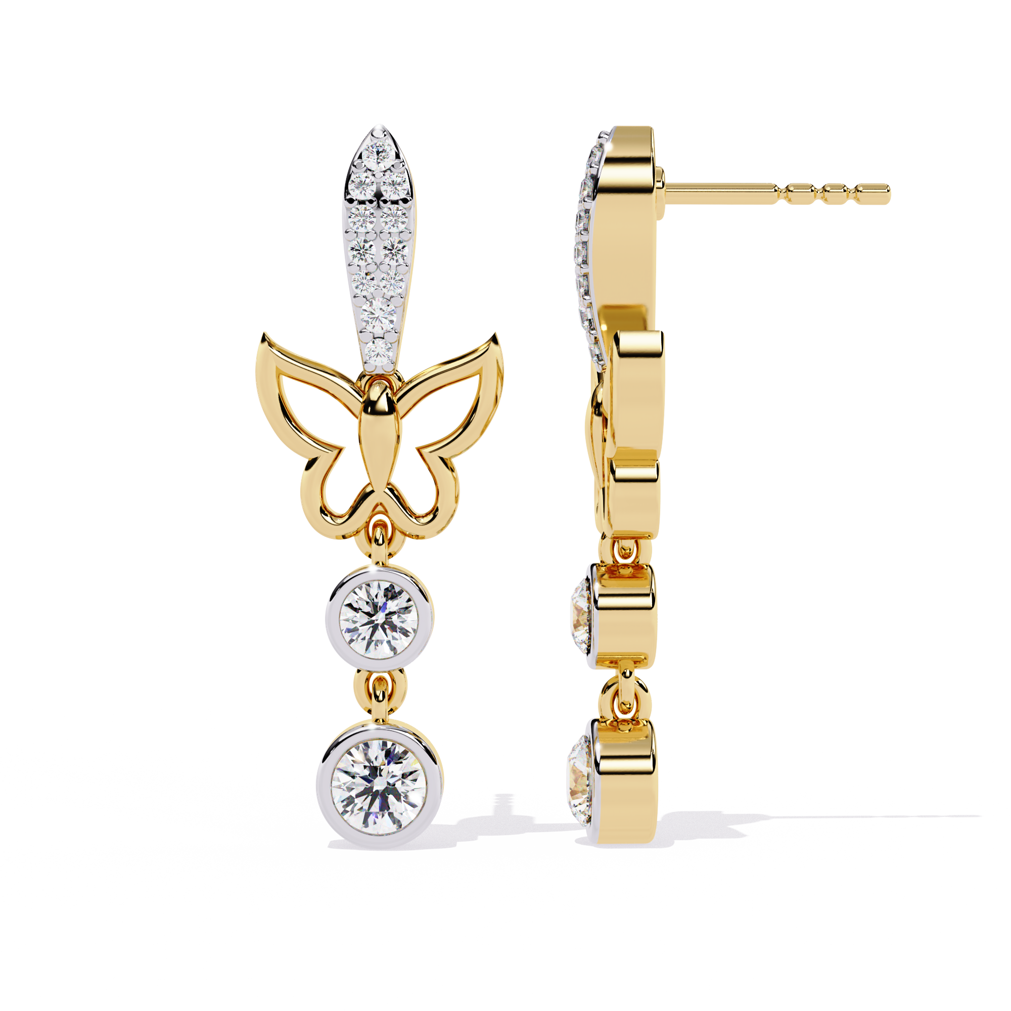 0.55 CT WHISPERING WINGS EARRING 9k