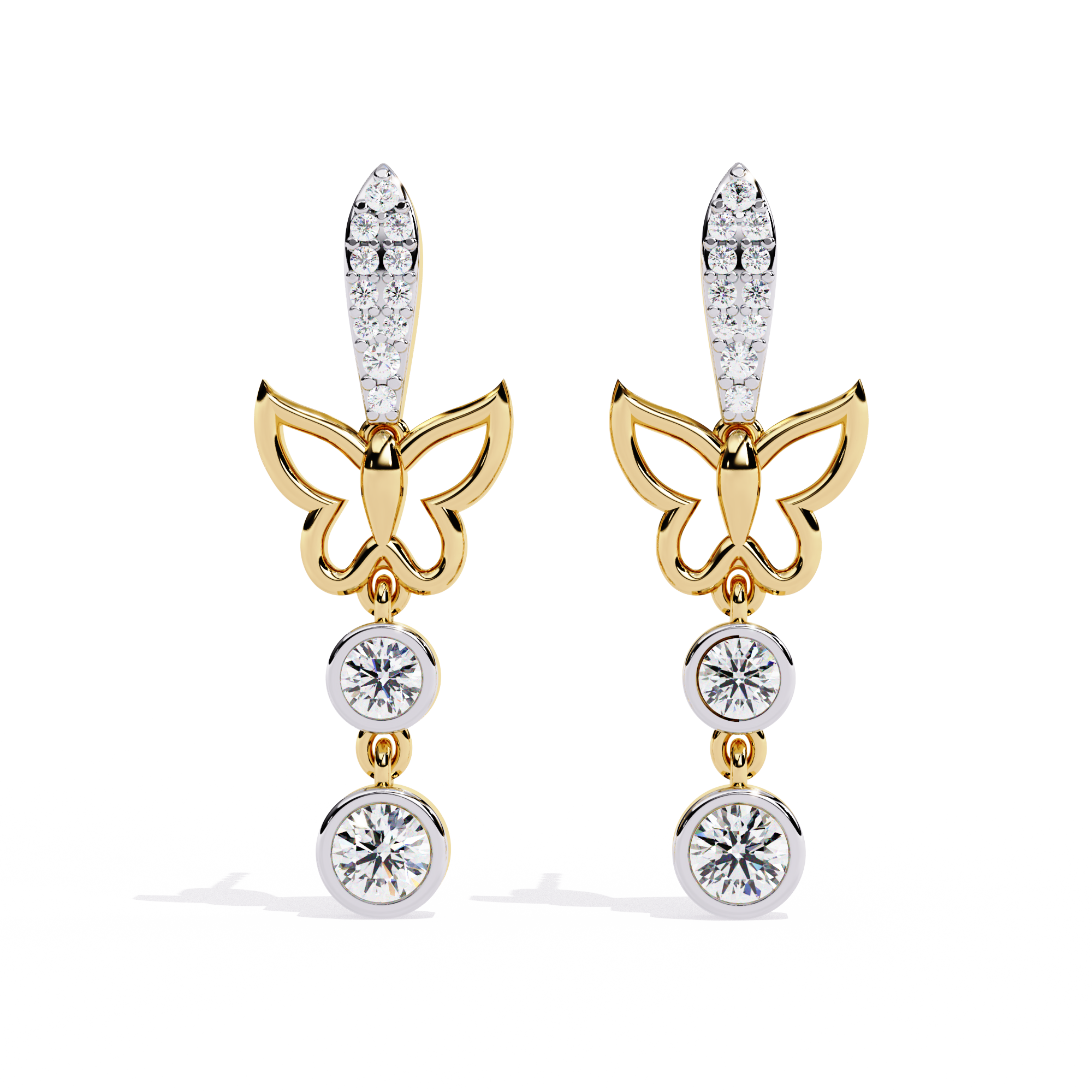 0.55 CT WHISPERING WINGS EARRING 9k