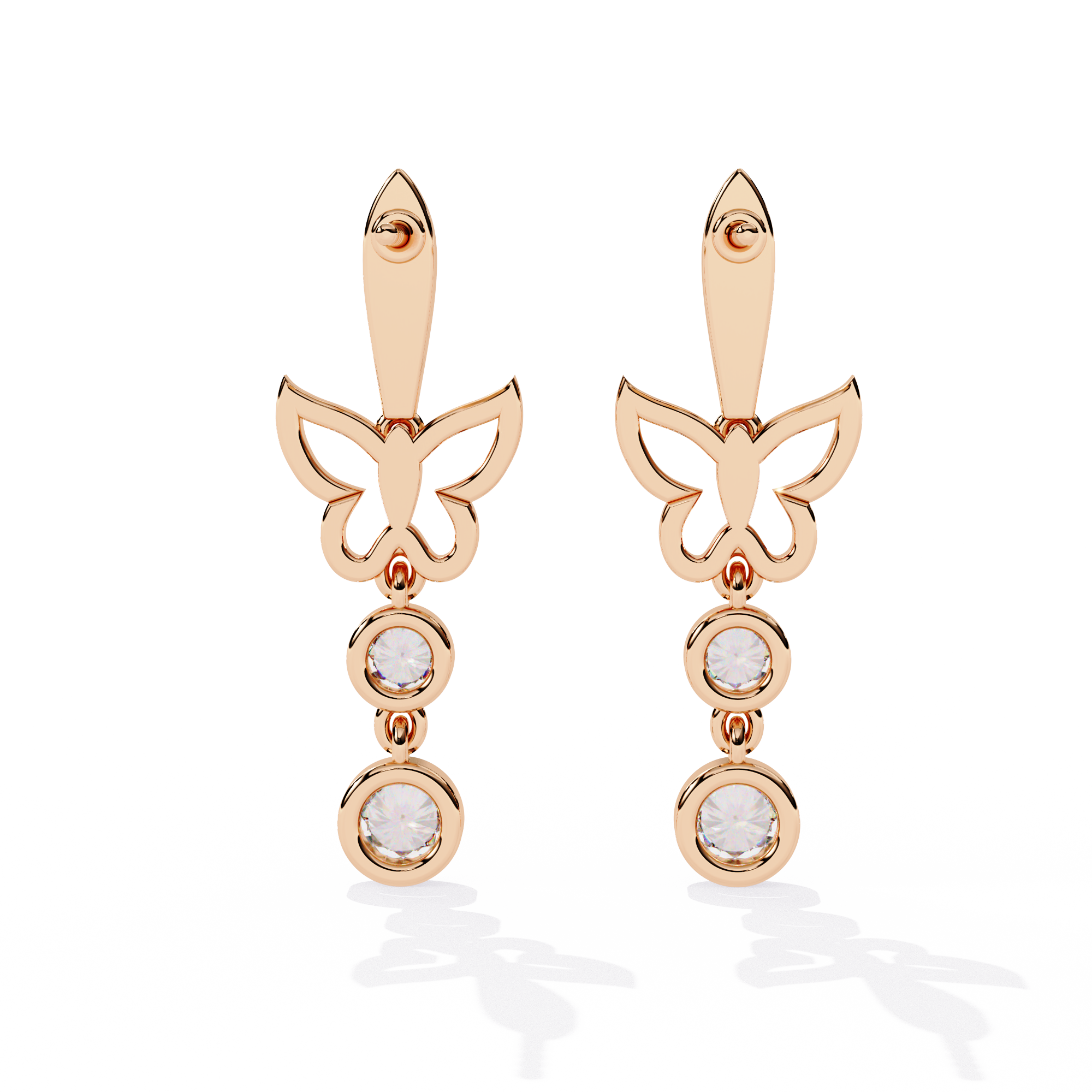 0.55 CT WHISPERING WINGS EARRING 9k
