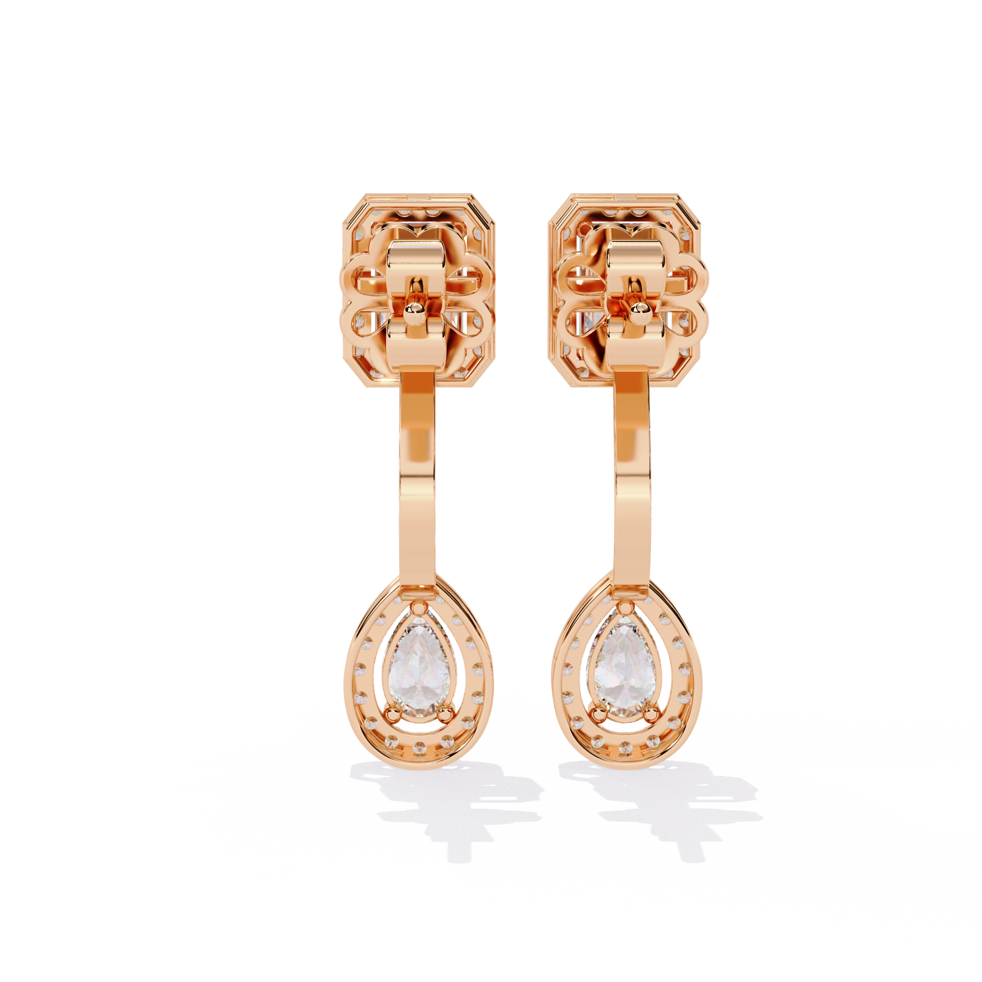 2.12 CT DUO HALO EARRING 9k