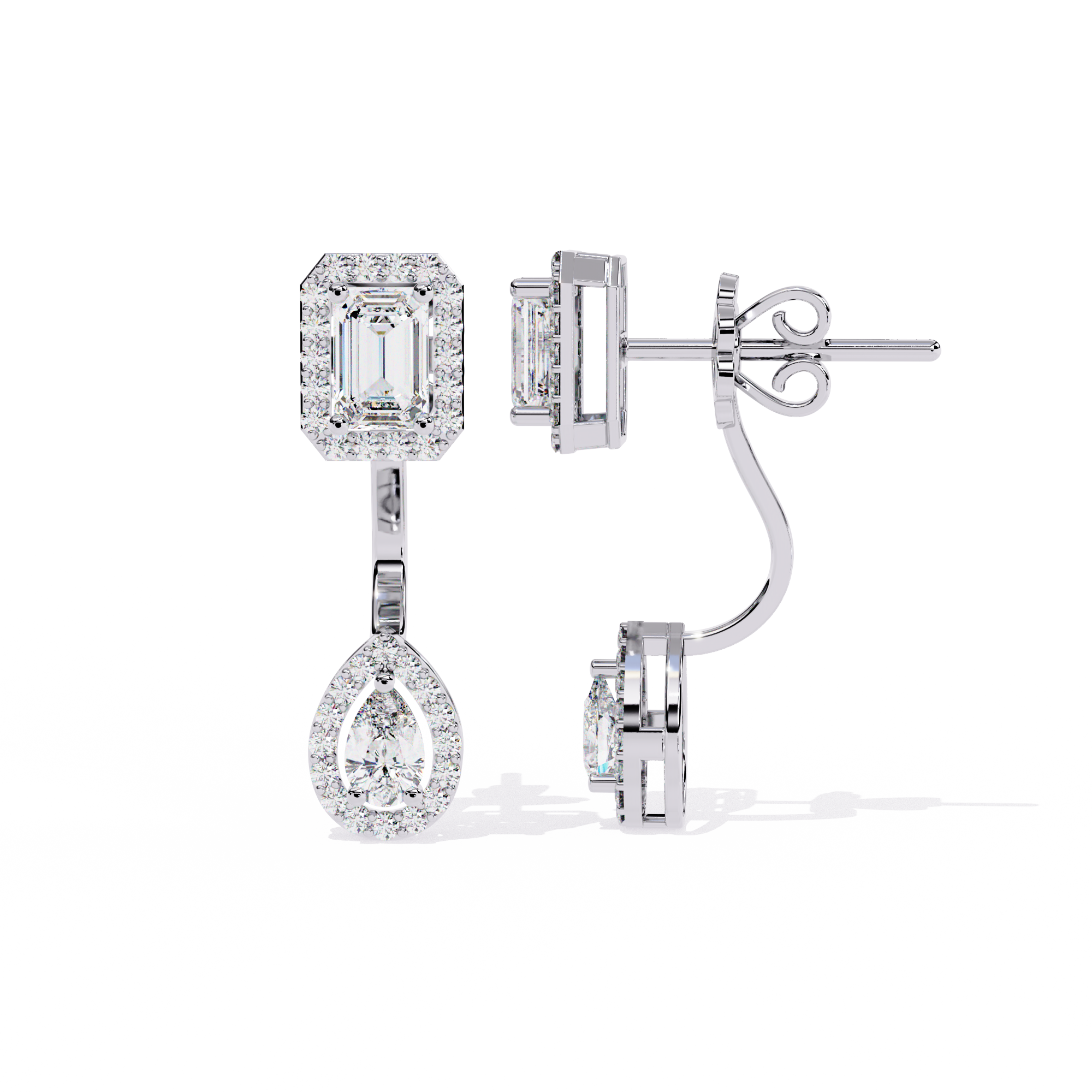 2.12 CT DUO HALO EARRING 18K