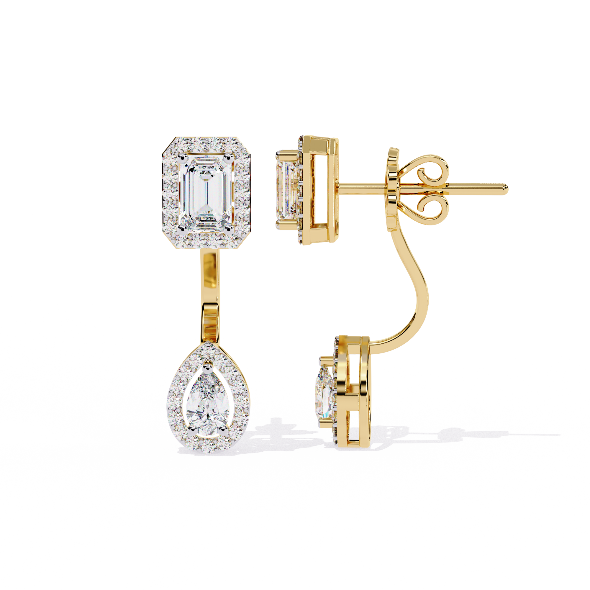 2.12 CT DUO HALO EARRING 9k