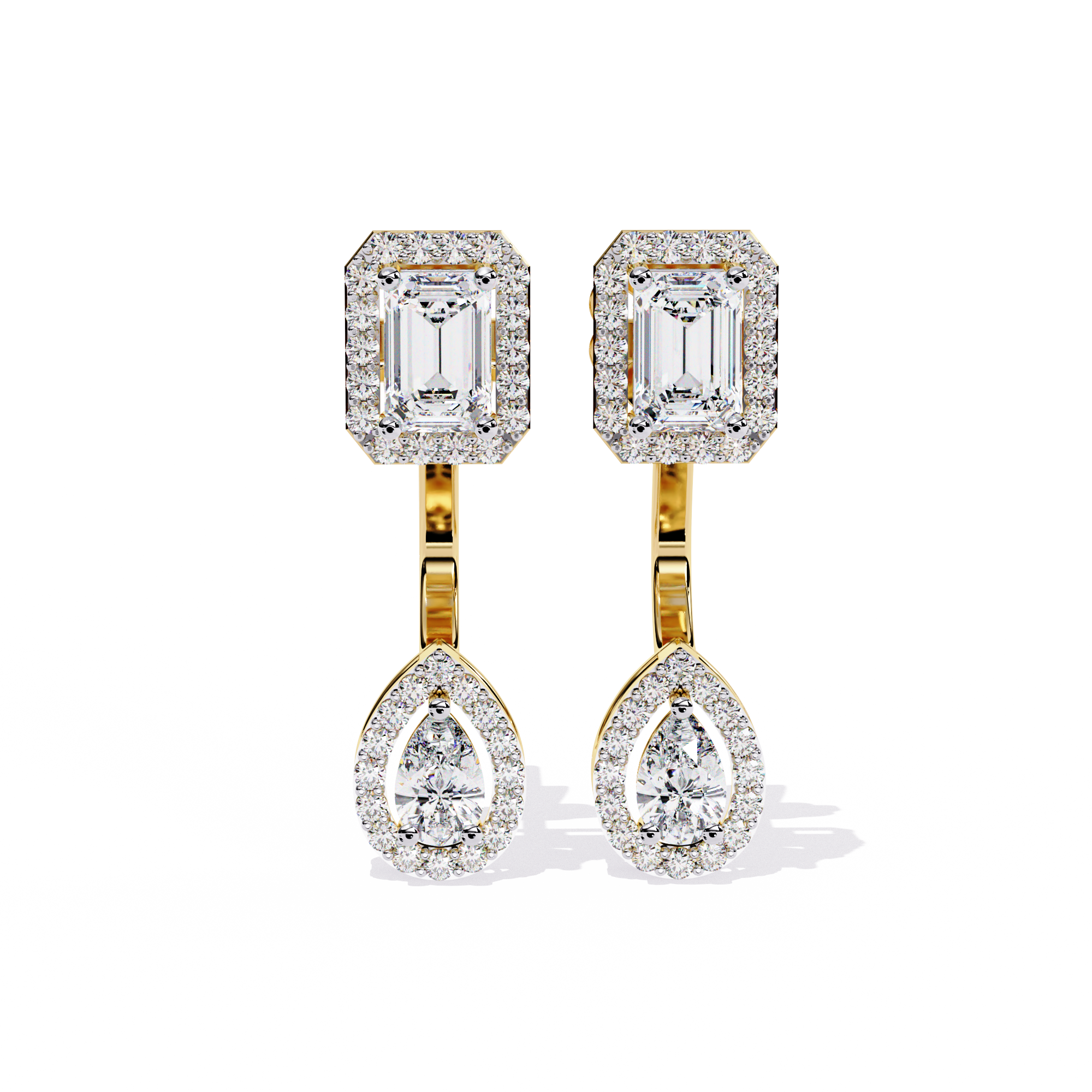 2.12 CT DUO HALO EARRING 18K