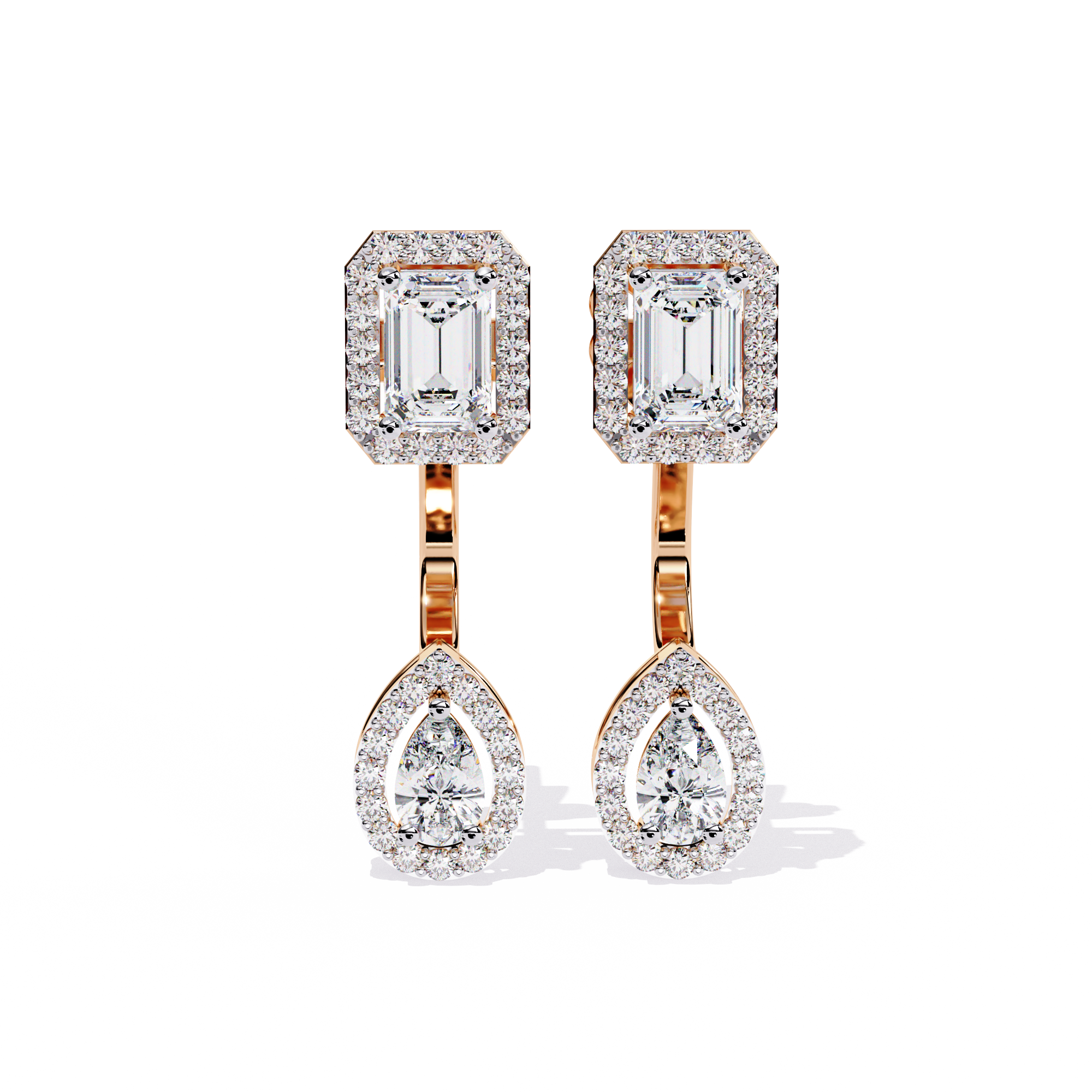 2.12 CT DUO HALO EARRING 18K