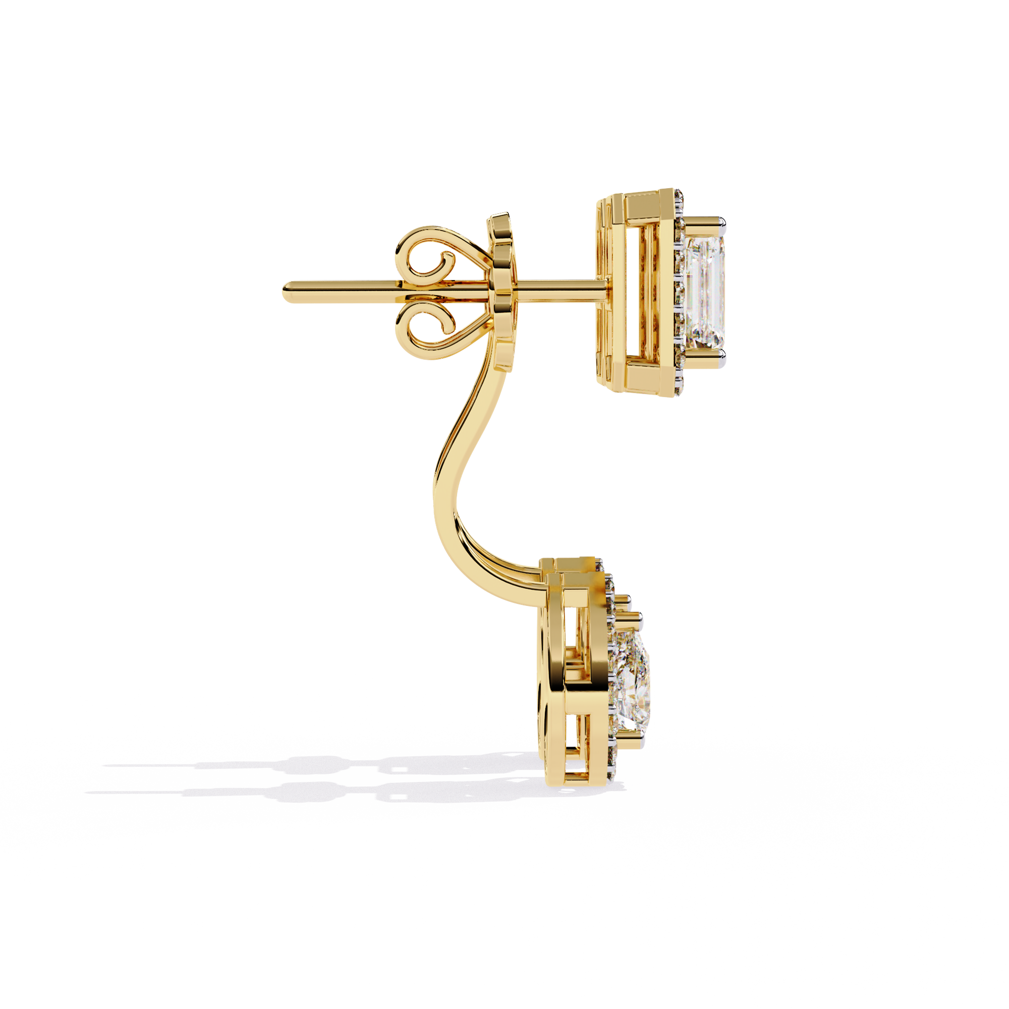 2.12 CT DUO HALO EARRING 9k