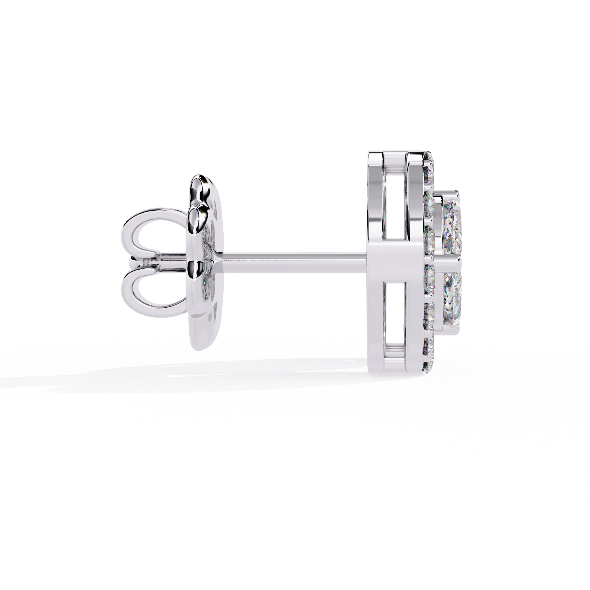1.51 CT LUSTROUS OVAL HALO EARRING