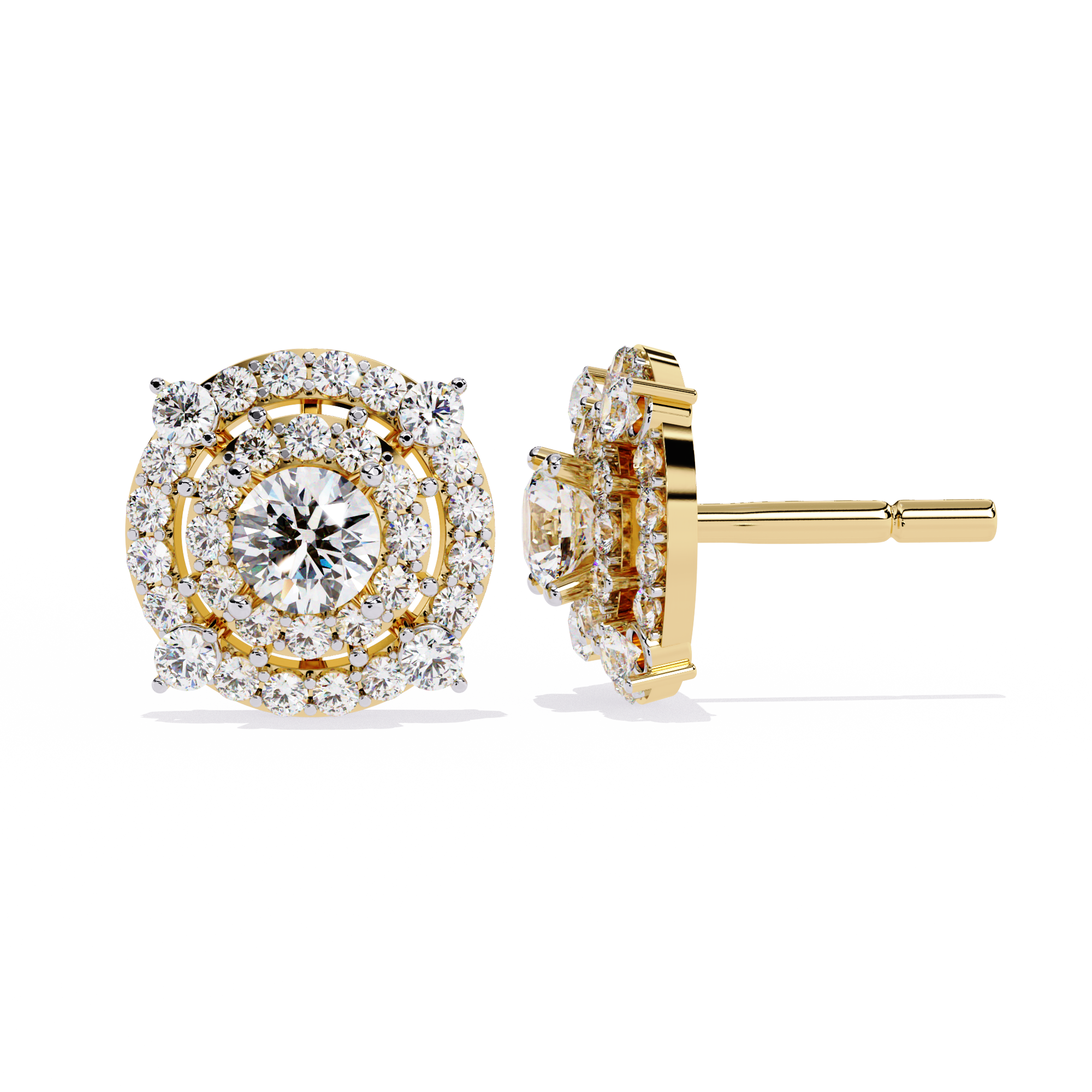 2.29 CT GRAND OVAL HALO EARRING 18K
