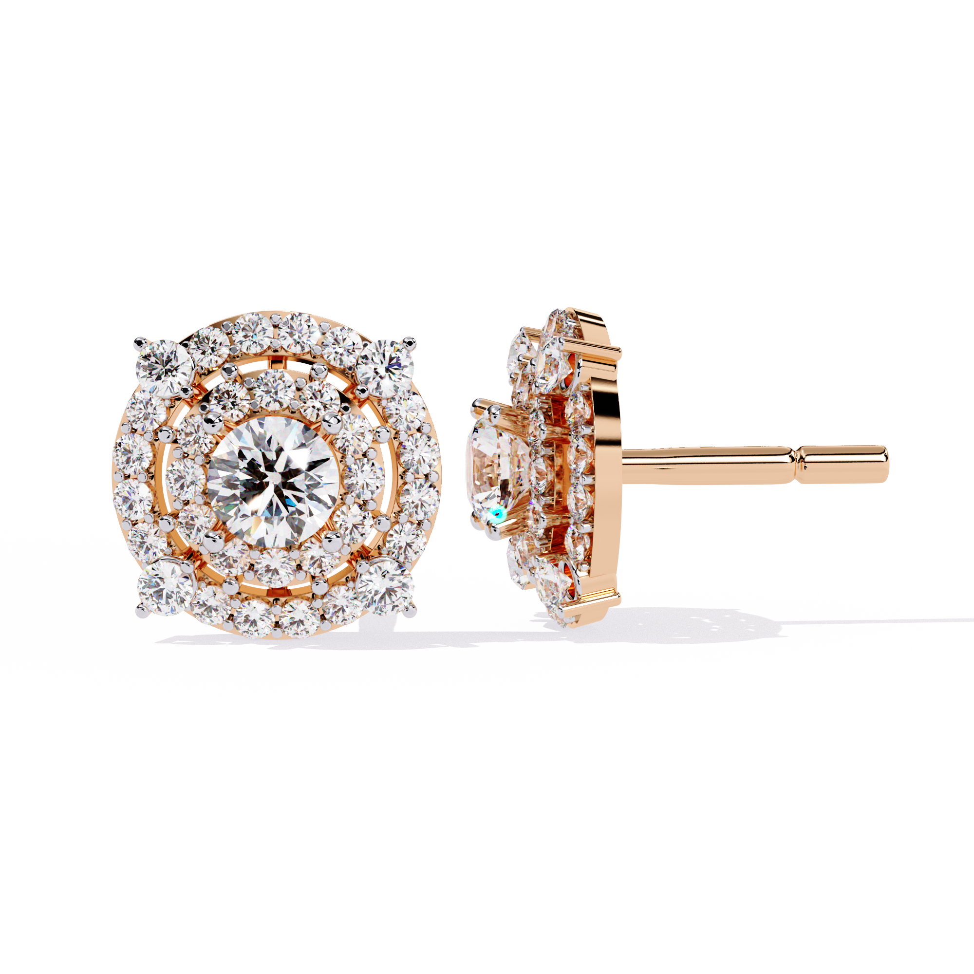 2.29 CT GRAND OVAL HALO EARRING 18K