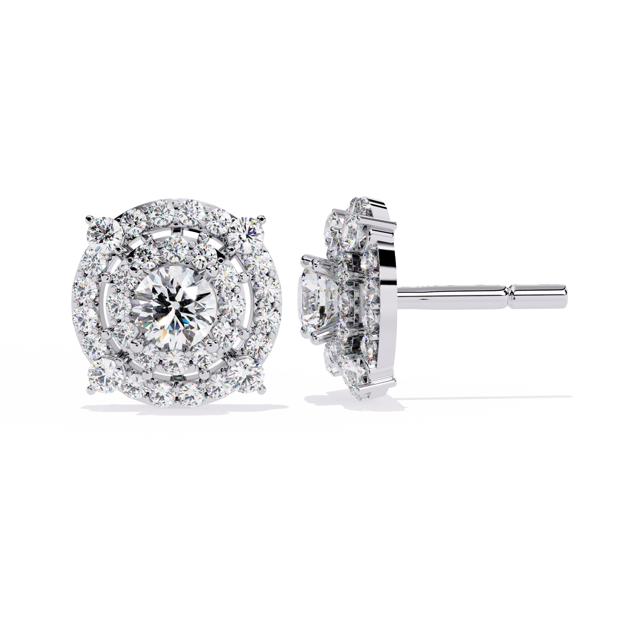 2.29 CT GRAND OVAL HALO EARRING 18K