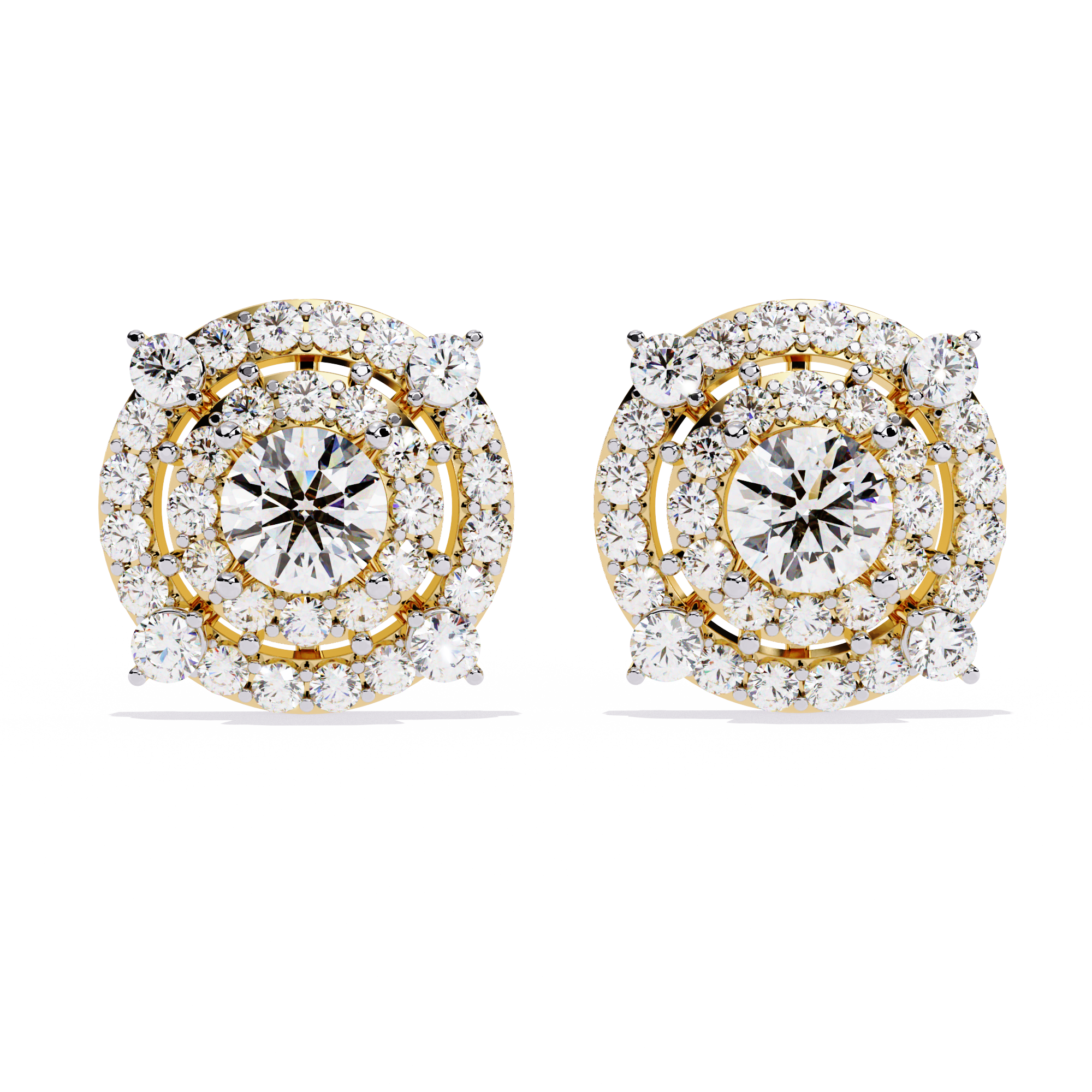 2.29 CT GRAND OVAL HALO EARRING 18K