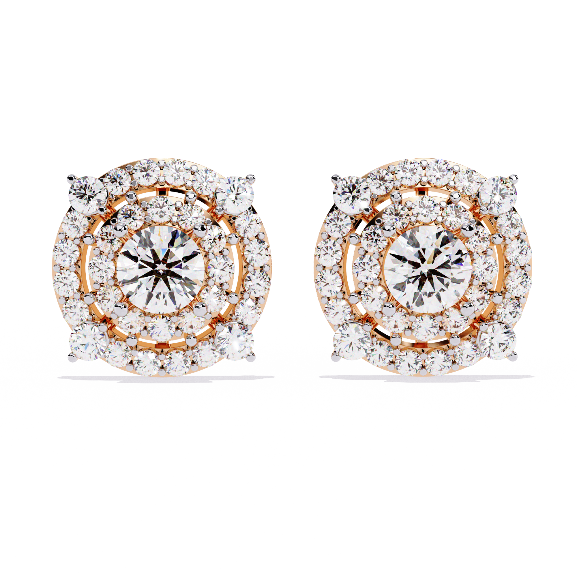 2.29 CT GRAND OVAL HALO EARRING 9k