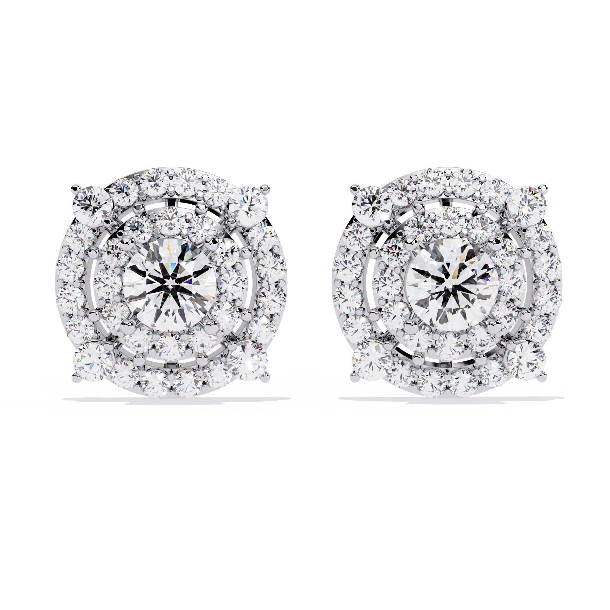 2.29 CT GRAND OVAL HALO EARRING 18K
