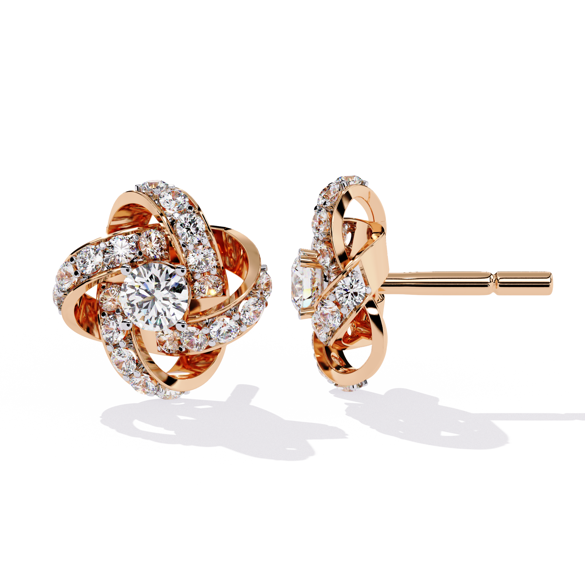 0.89 CT GOLDEN EMBRACE EARRING 18K