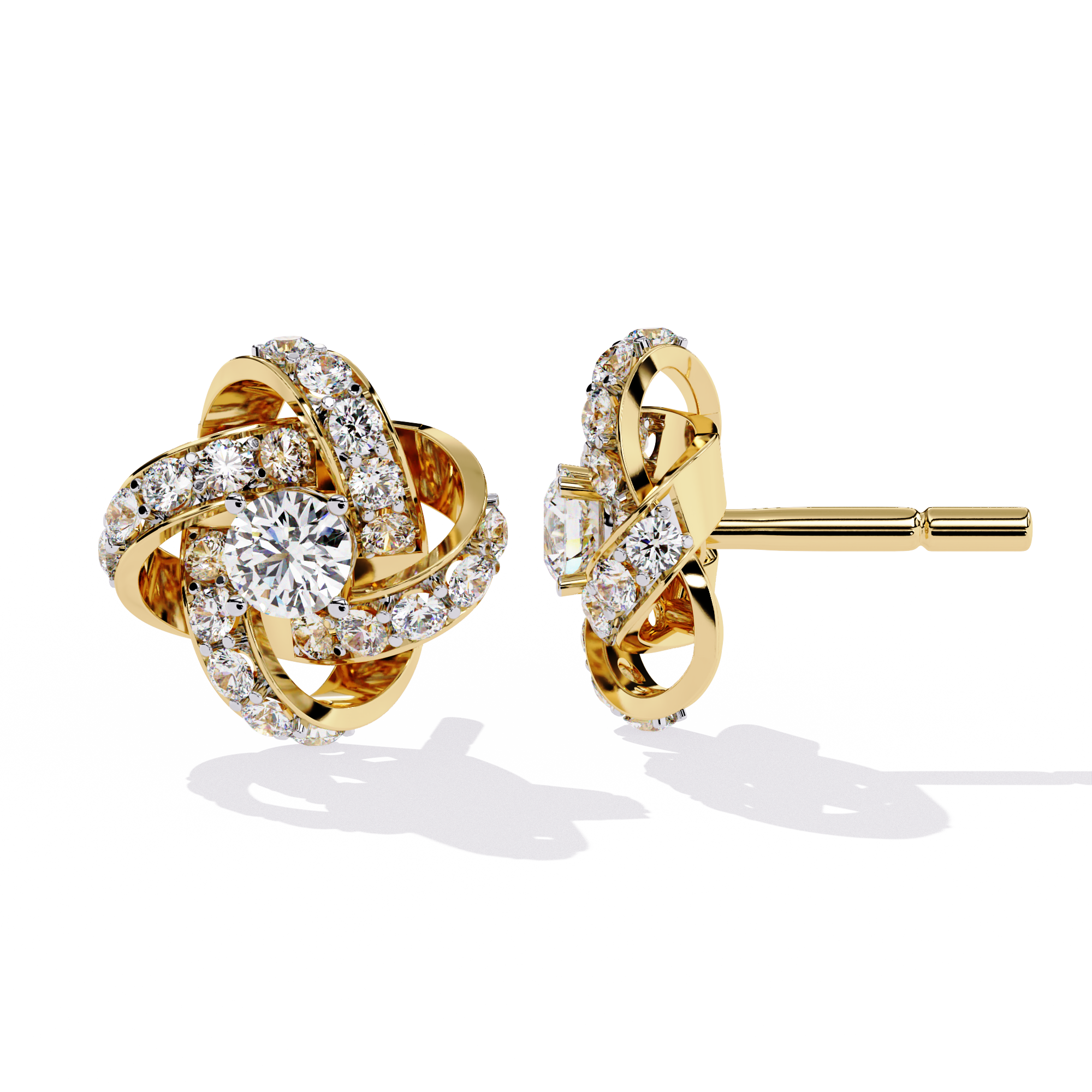 0.89 CT GOLDEN EMBRACE EARRING 18K