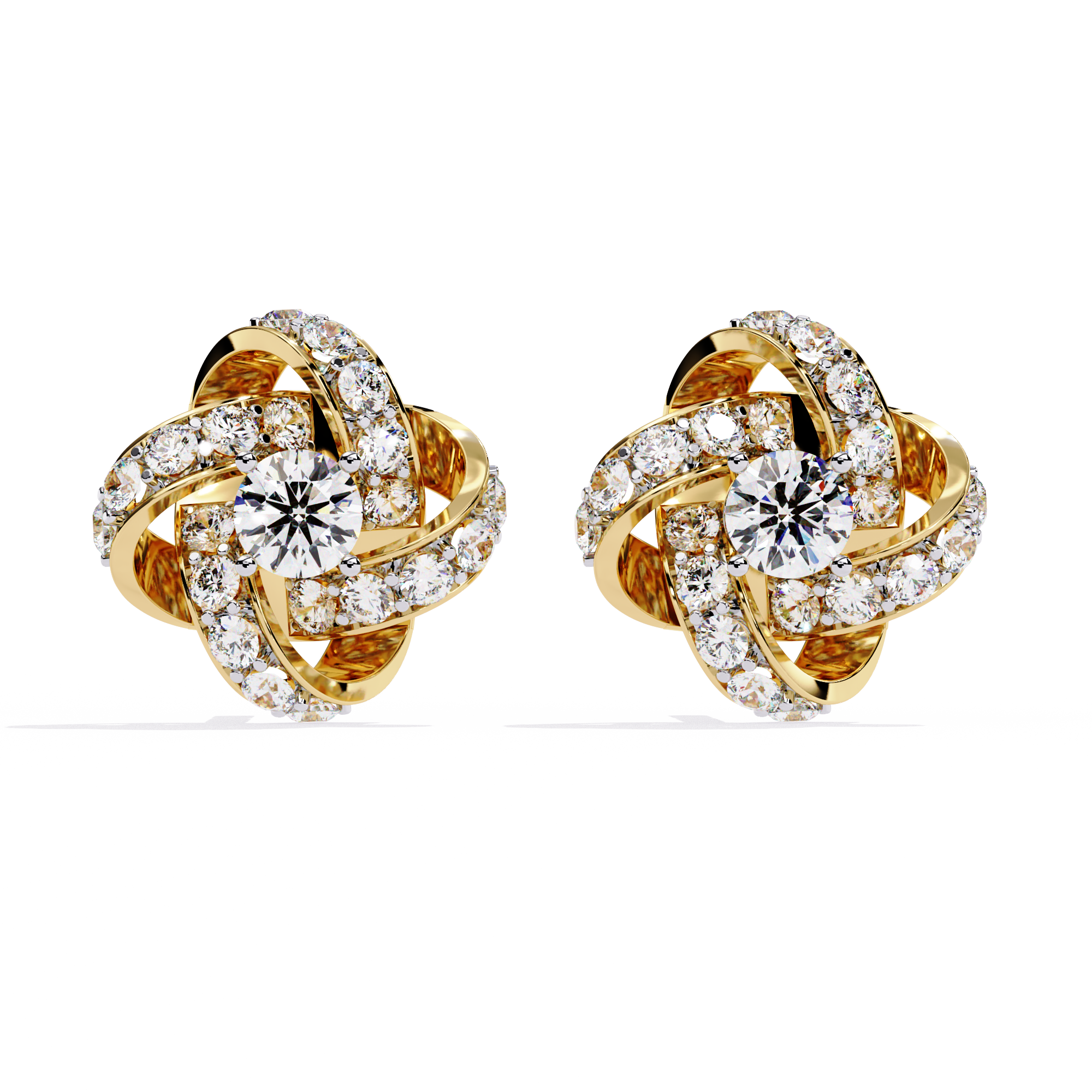 0.89 CT GOLDEN EMBRACE EARRING 9k