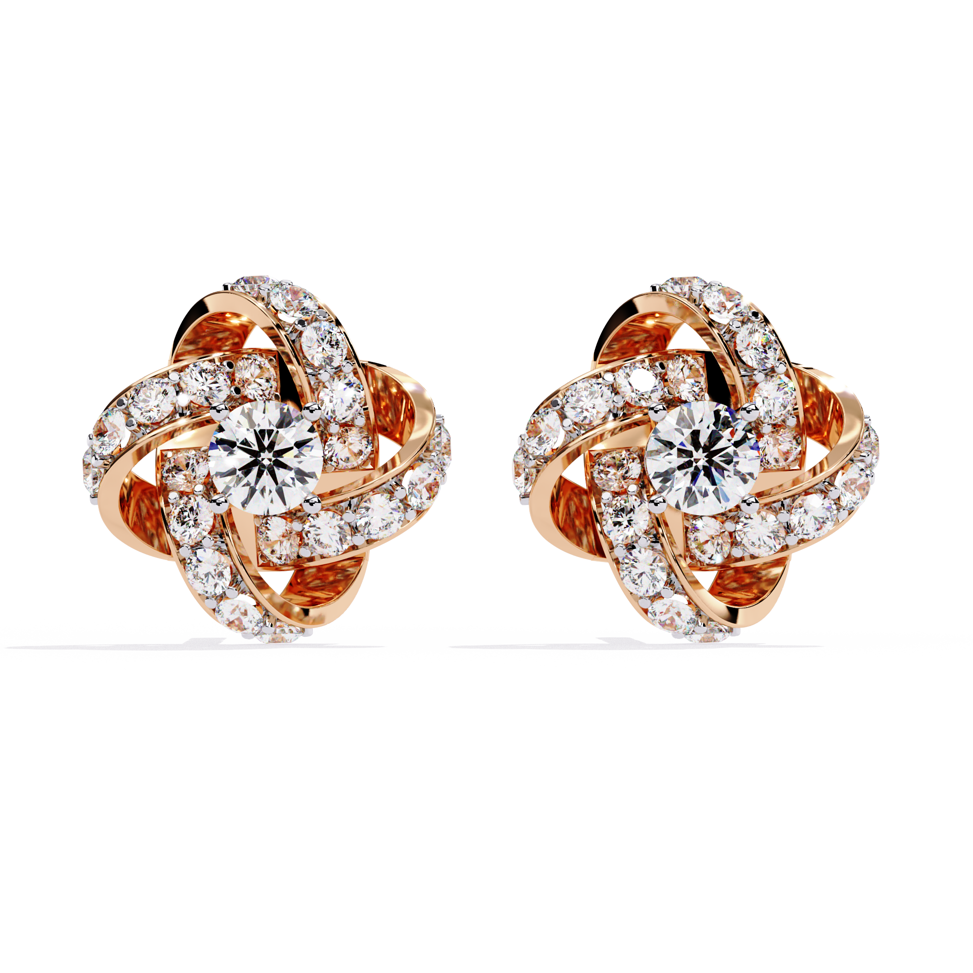 0.89 CT GOLDEN EMBRACE EARRING 9k