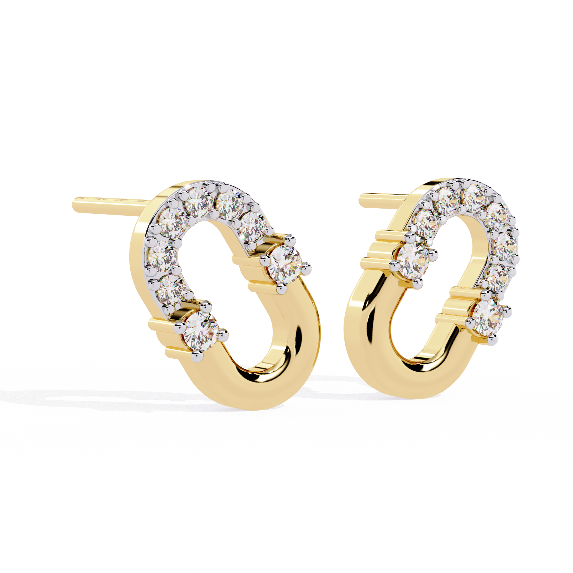 0.20 CT DIAMOND LINK EARRING 9k