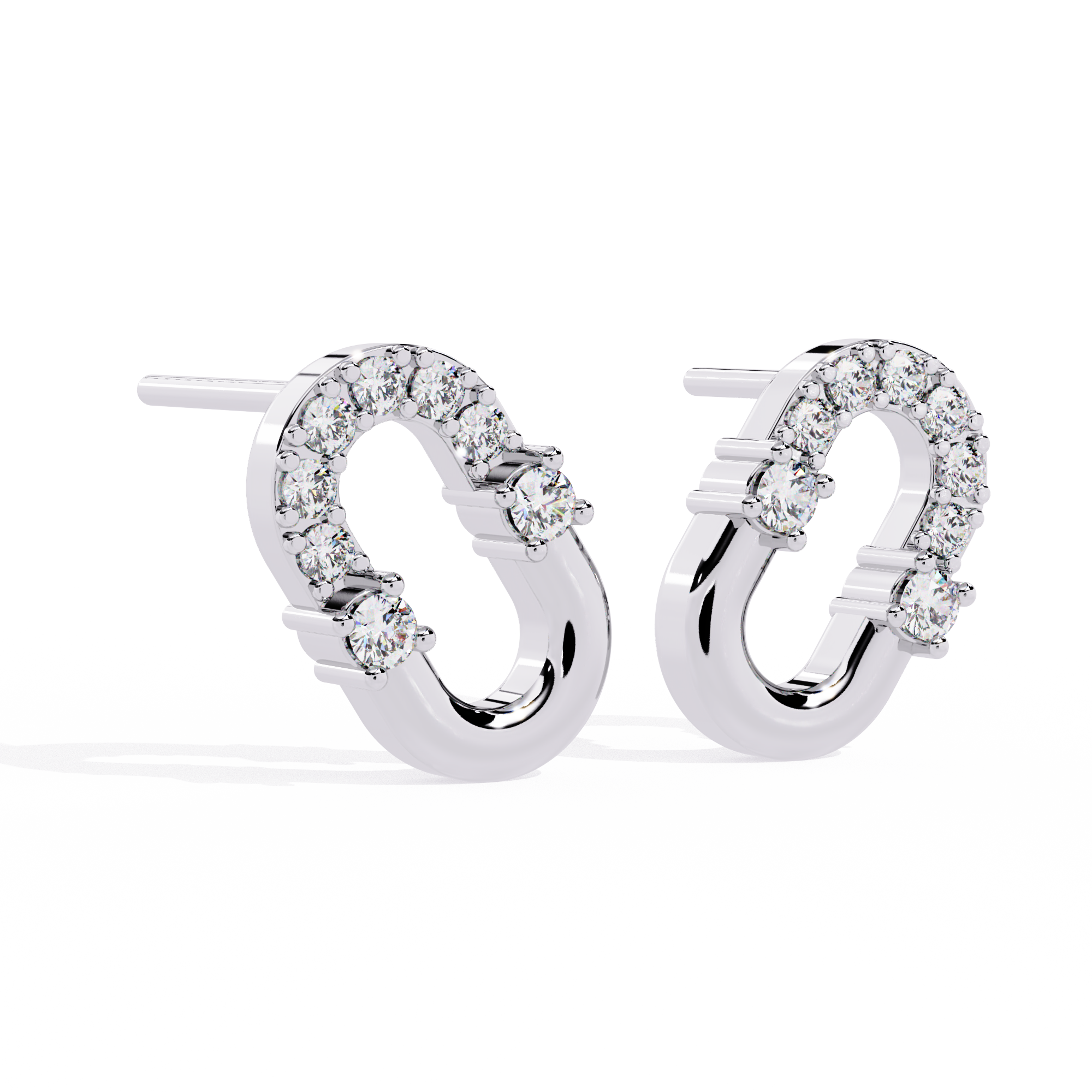 0.20 CT DIAMOND LINK EARRING 9k
