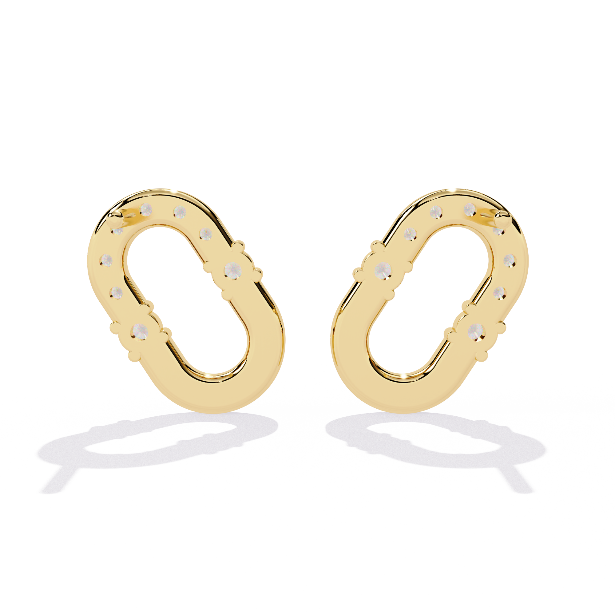 0.20 CT DIAMOND LINK EARRING 9k
