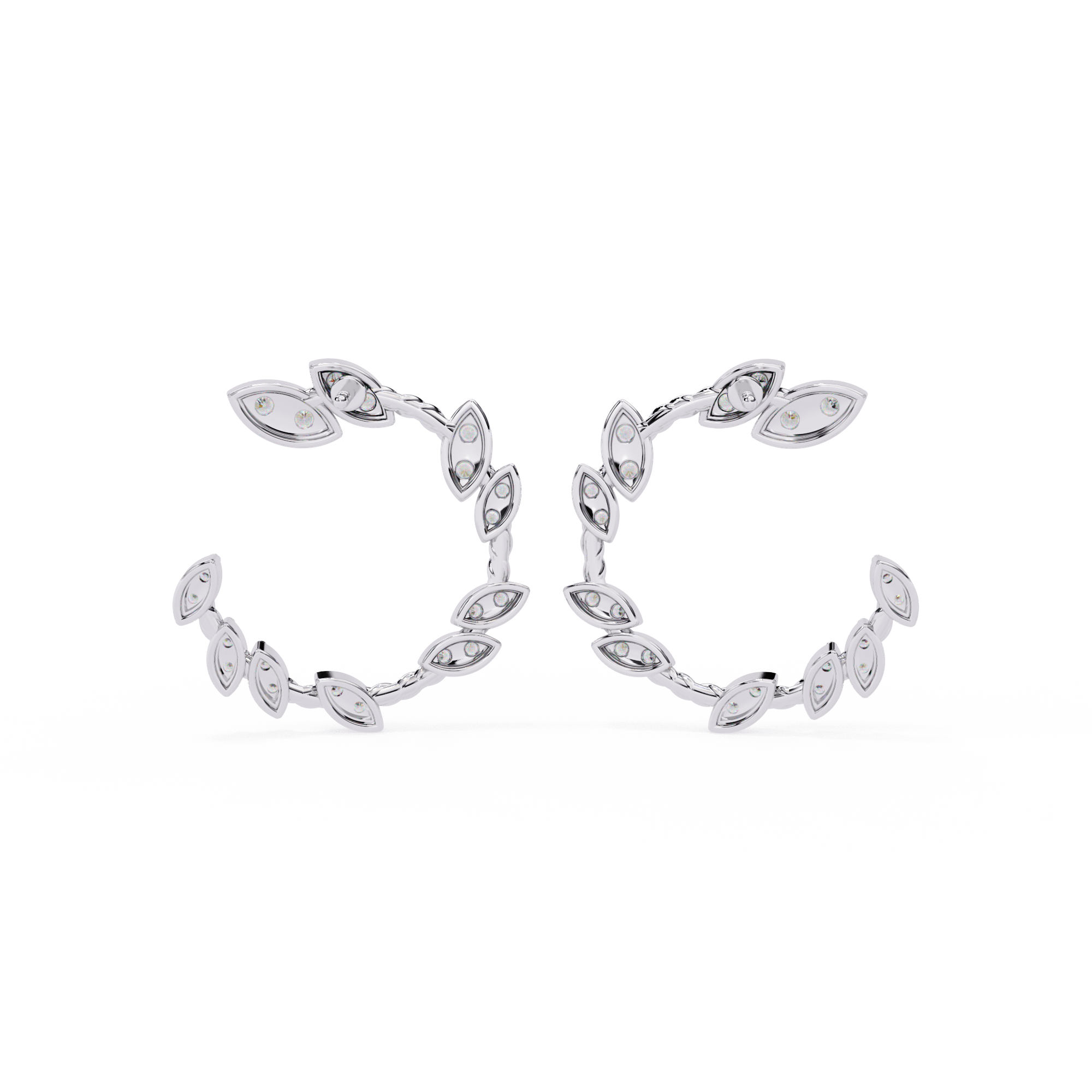 0.73 CT PETAL ARC EARRING