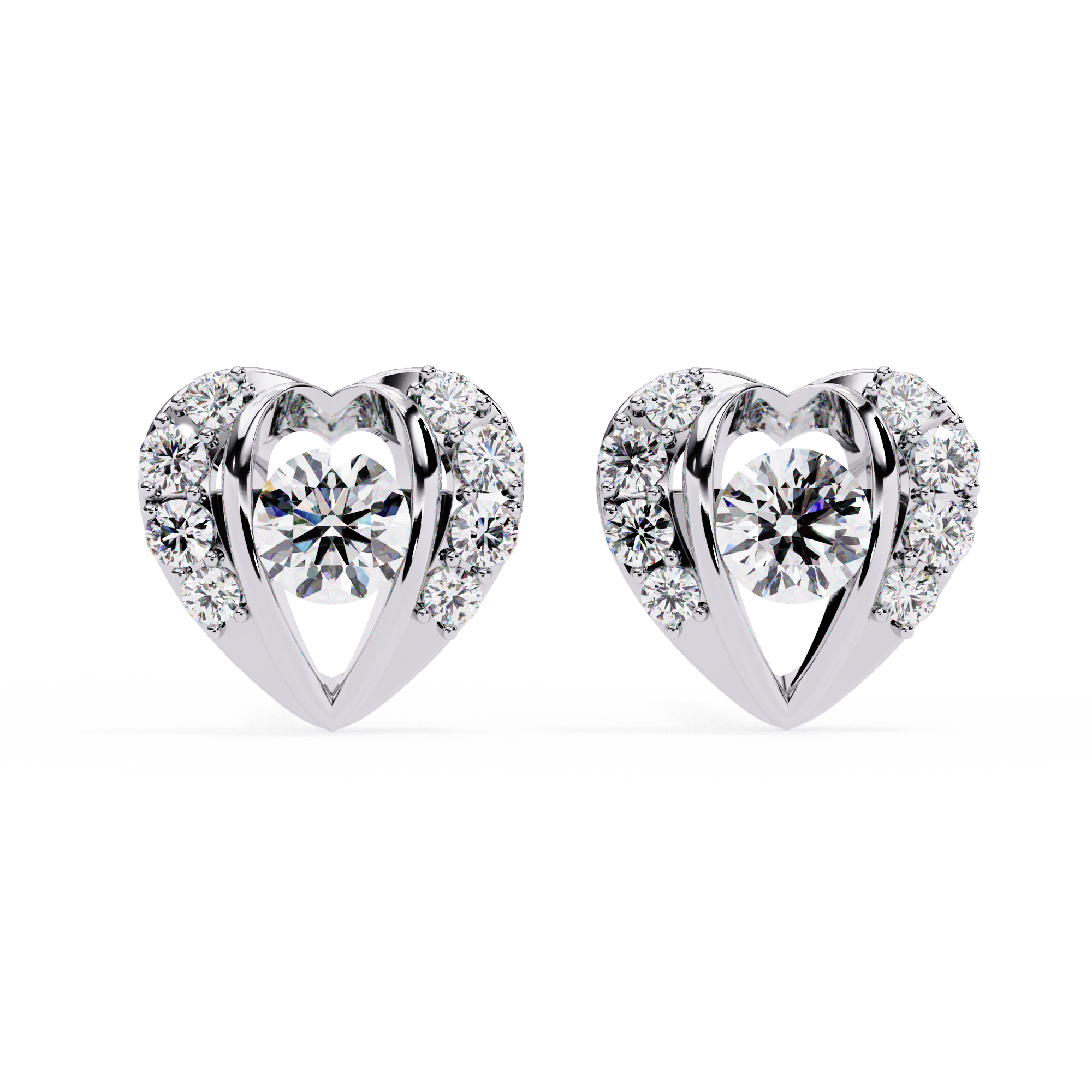 0.74 CT HEARTFELT HALO EARRING 18K