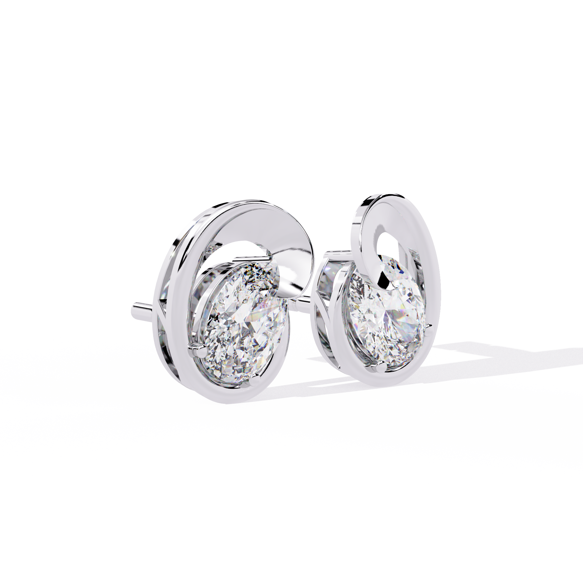 1.32 CT ENFOLD PEAR EARRING 9k