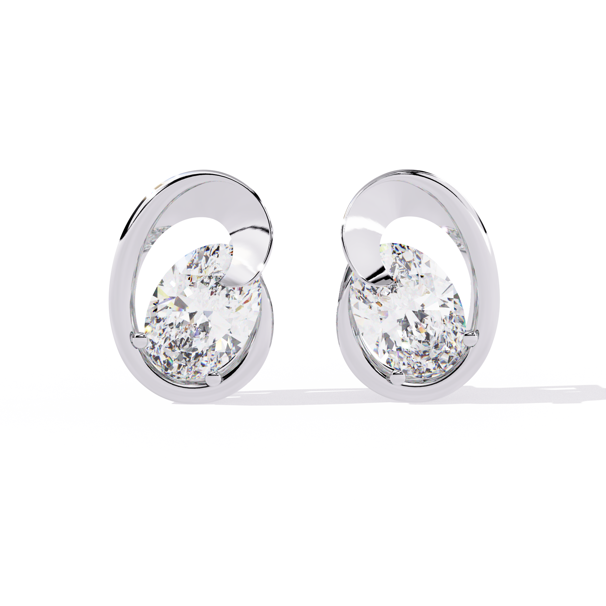 1.32 CT ENFOLD PEAR EARRING 9k