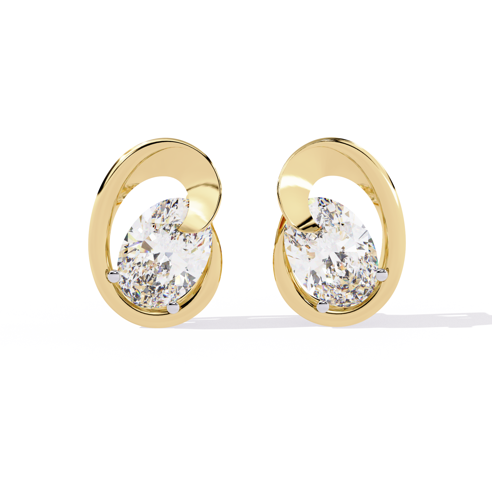 1.32 CT ENFOLD PEAR EARRING 9k