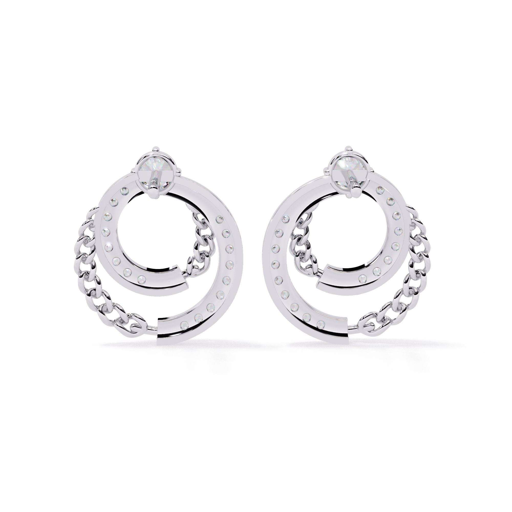 0.47 CT TWISTED HALO EARRING 18K