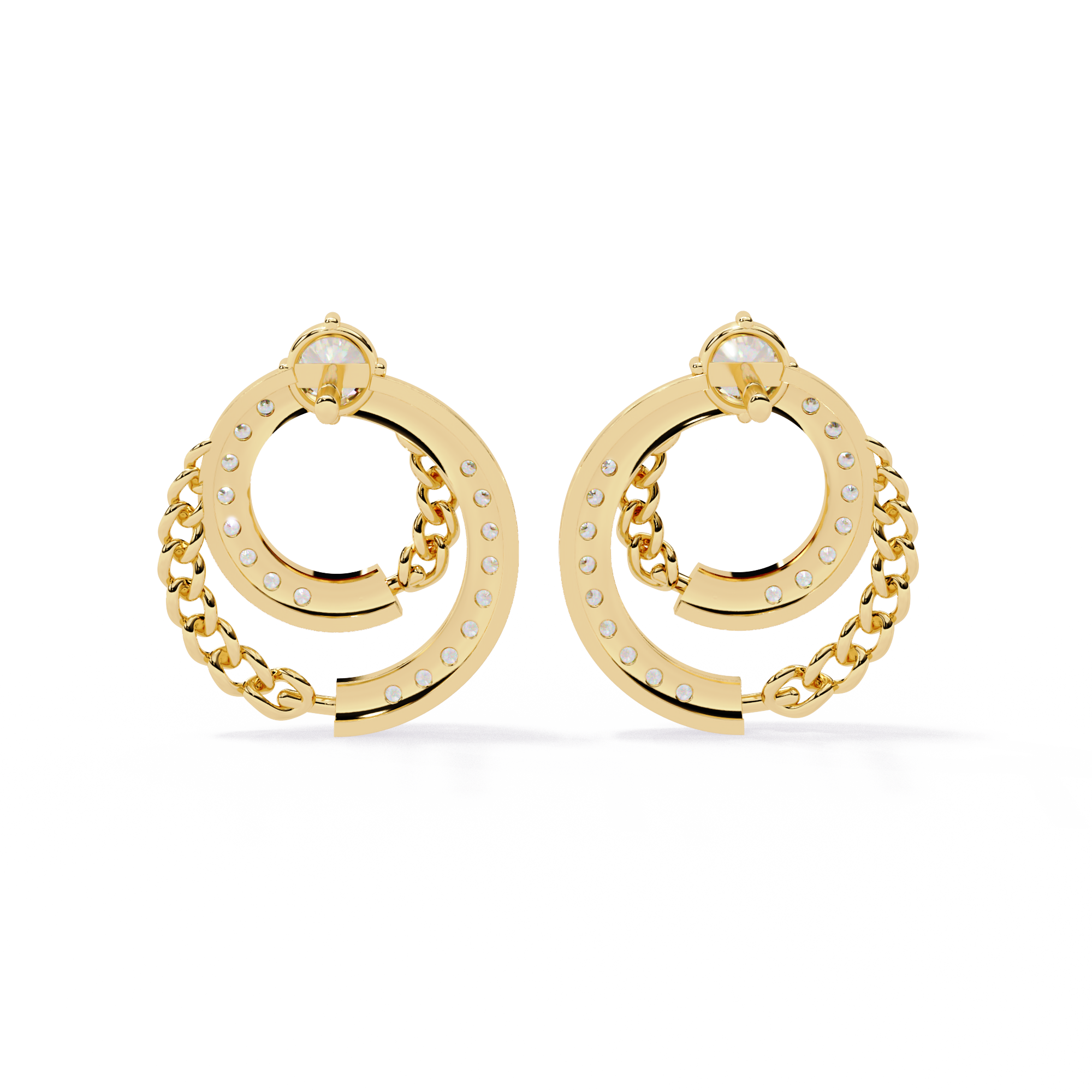 0.47 CT TWISTED HALO EARRING 18K
