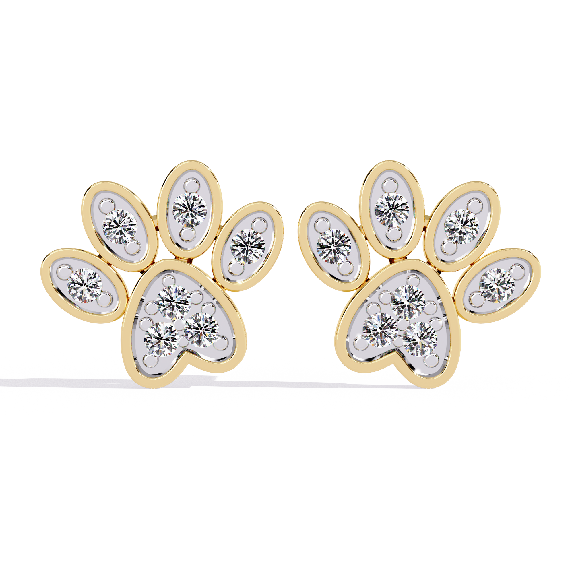 0.18 CT PAWPRINT SPARK EARRING 9k