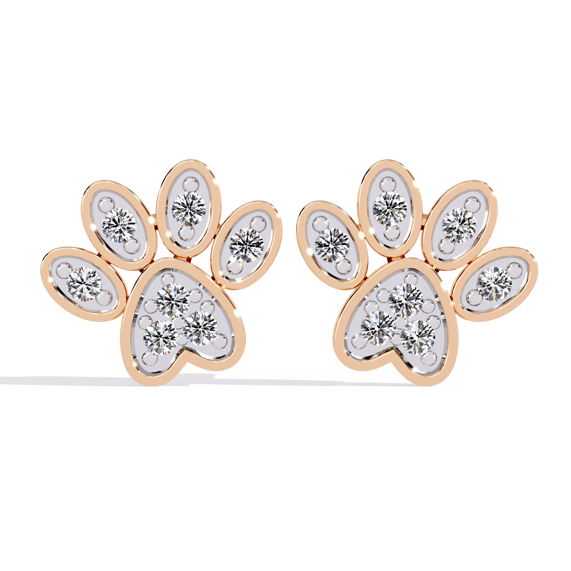 0.18 CT PAWPRINT SPARK EARRING 9k